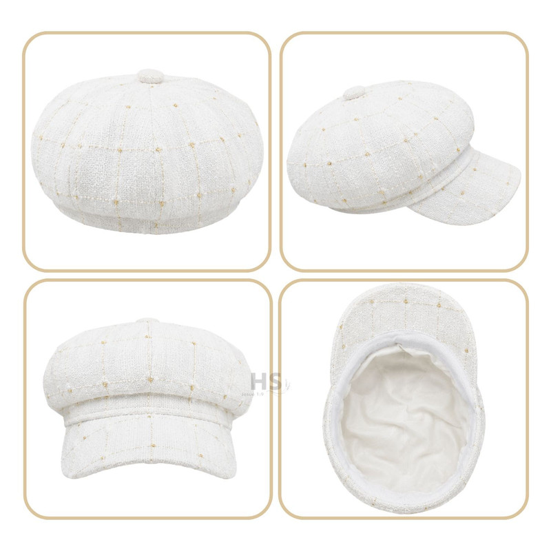 GORRA BLANCA CUADRILLÉ BLANCO DE TELA SUAVE 25.5 X 20 CM - 7