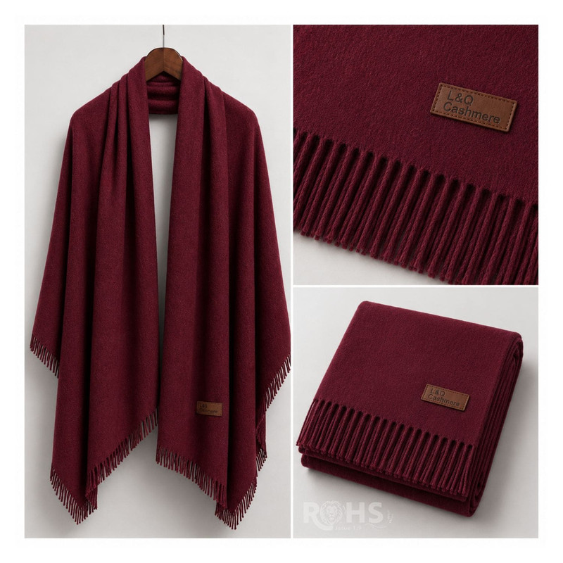 CHALINA ROJA + GORRO CON POMPÓN DE TELA SUAVE - 5