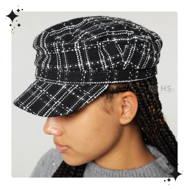 GORRA NEGRO CUADRILLÉ BLANCODE TELA SUAVE 25.5 X 20 CM - 4