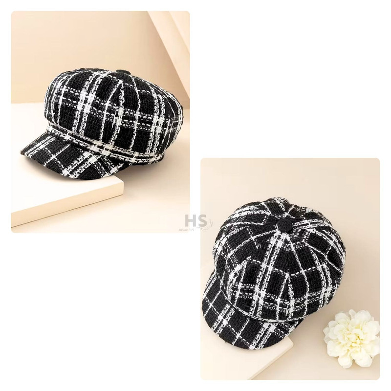 GORRA NEGRO CUADRILLÉ BLANCODE TELA SUAVE 25.5 X 20 CM - 5
