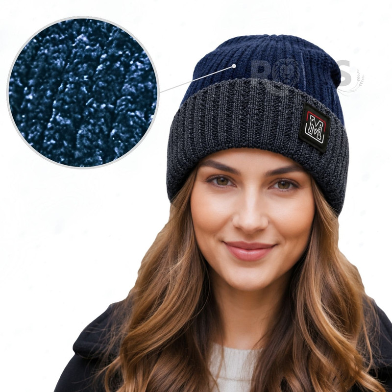 CUELLERA + GORRO AZUL DE TELA Y TEJIDO SUAVE - 2
