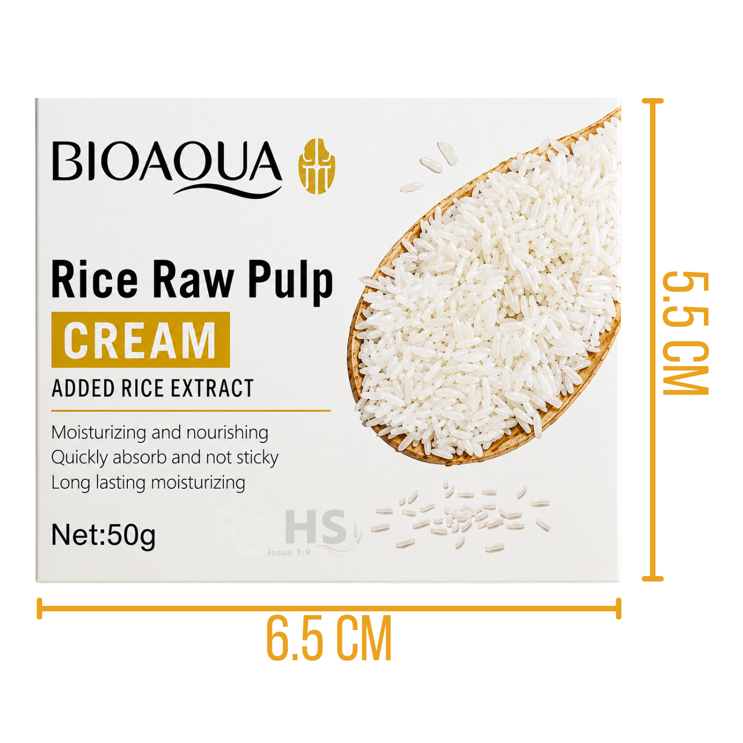 CREMA FACIAL ARROZ BIOAQUA RICE RAW PULP 50 G - PIEL RADIANTE E HIDRATADA - 2