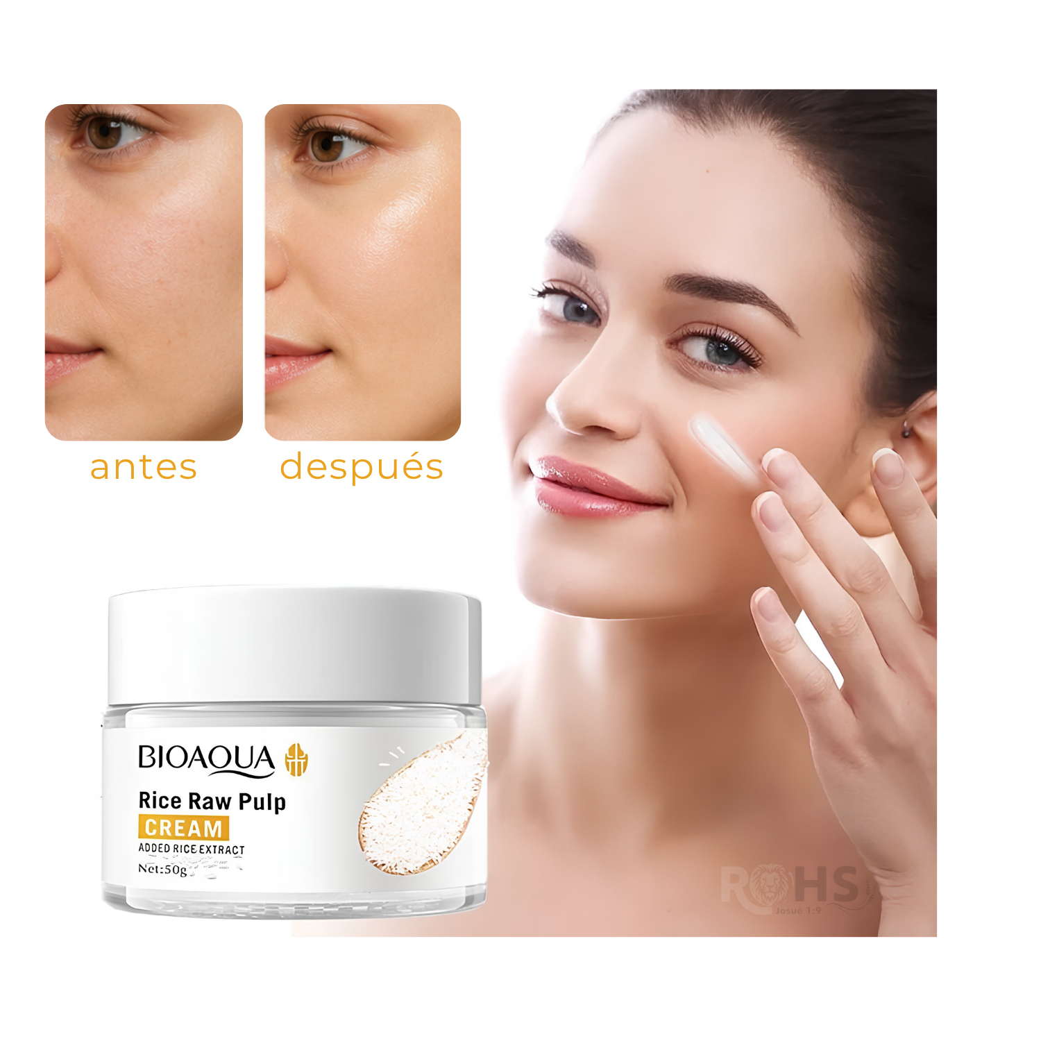 CREMA HIDRATANTE FACIAL CON EXTRACTO DE ARROZ - SUAVIDAD TOTAL - 1