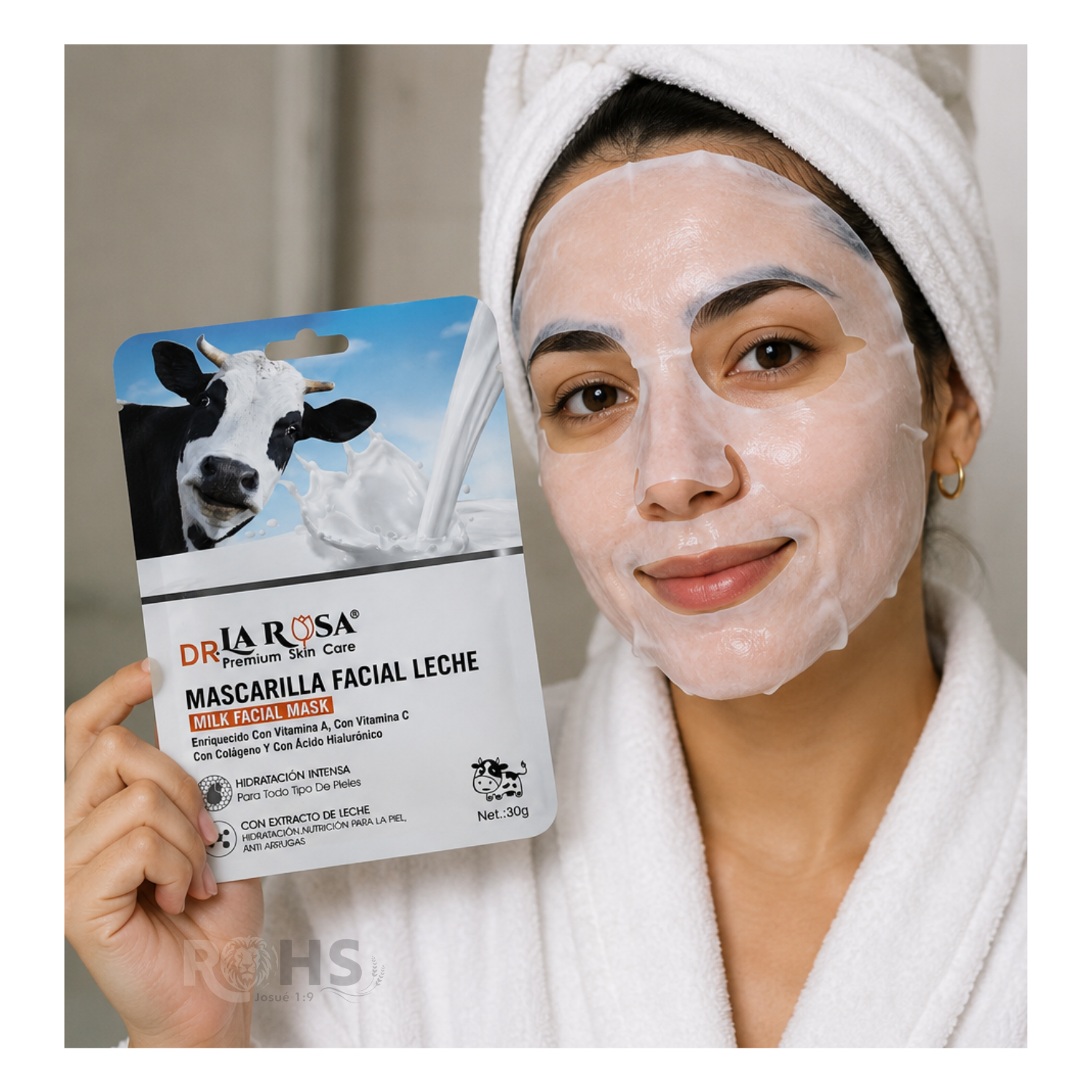 MASCARILLA FACIAL DE LECHE DR LA ROSA HIDRATACIÓN INTENSA 10 UNIDADES - 2