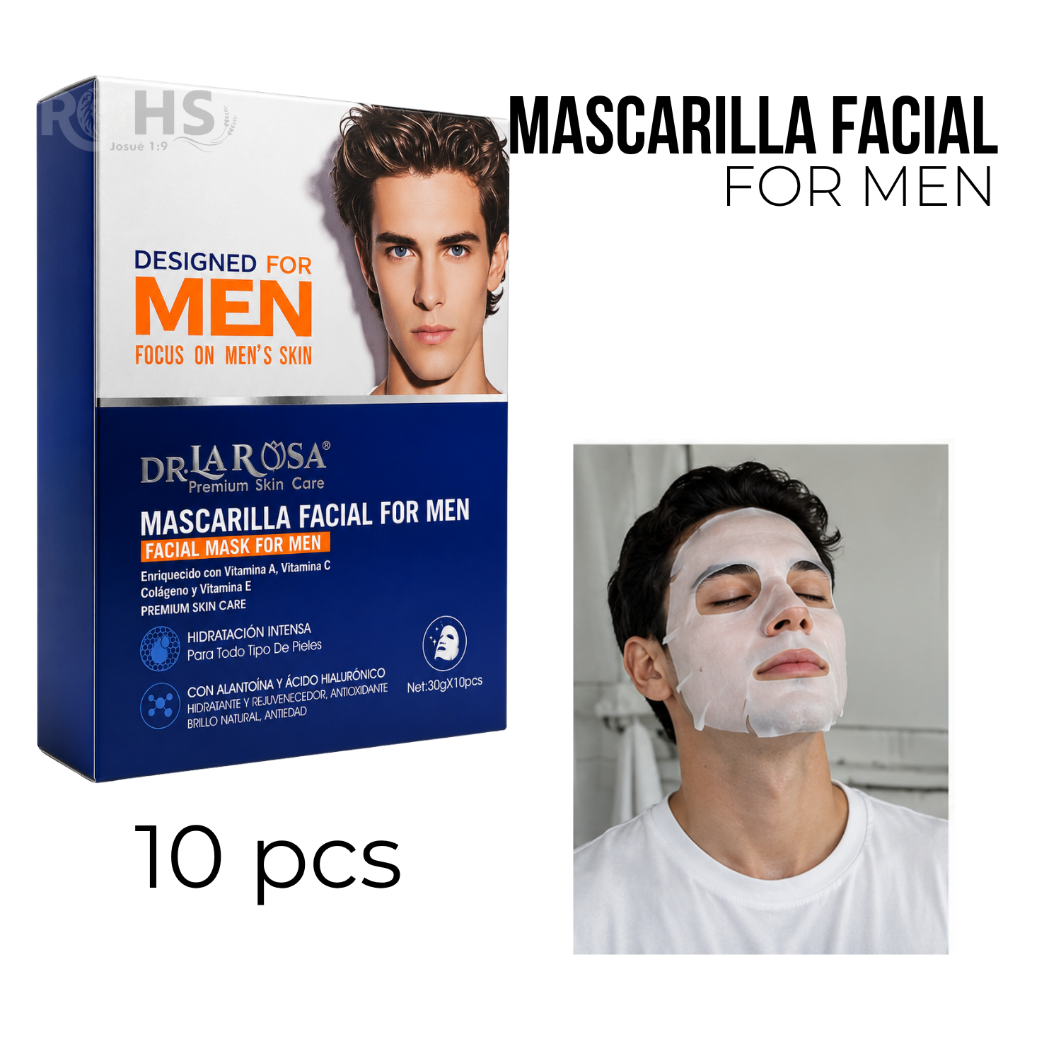 MASCARILLA FACIAL FOR MEN DR LA ROSA HIDRATANTE X10 - 1
