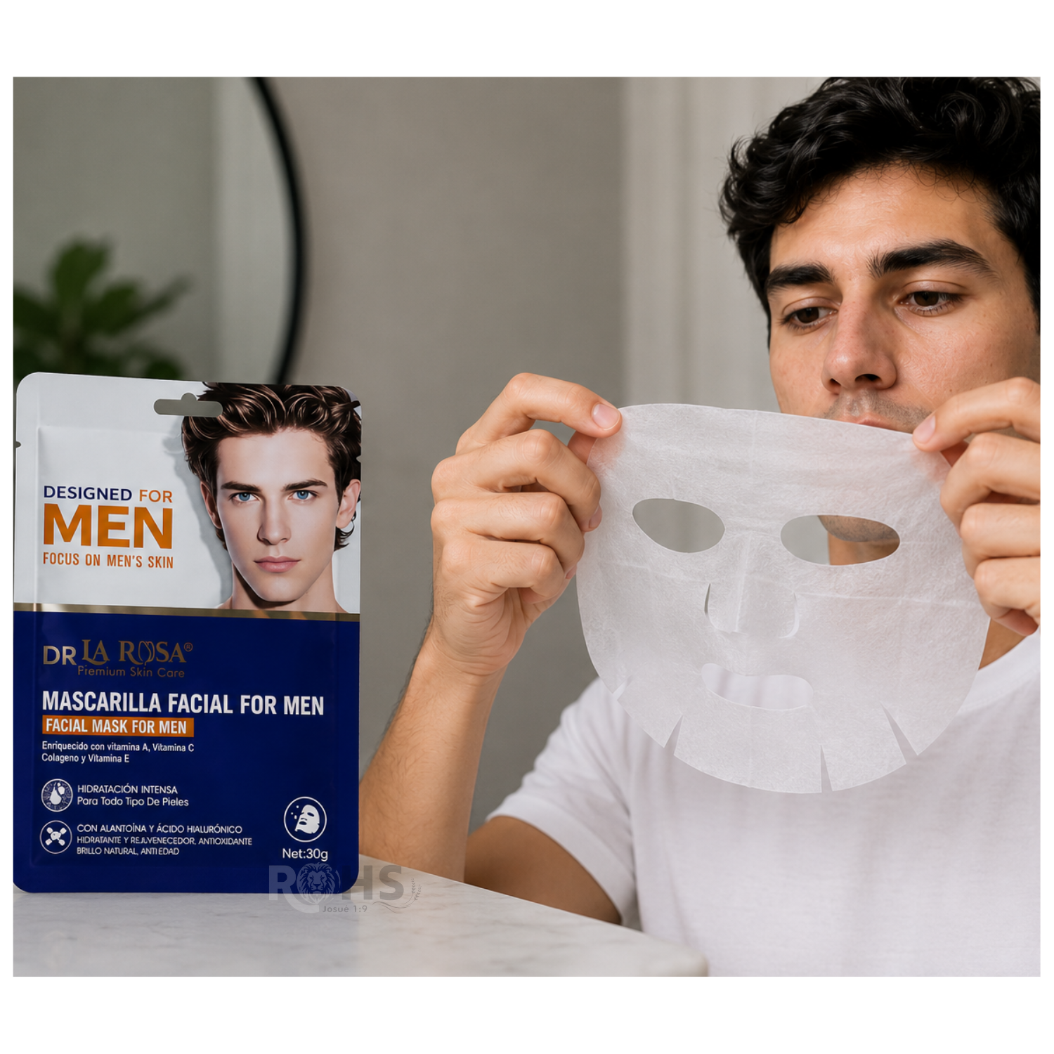 MASCARILLA FACIAL FOR MEN DR LA ROSA HIDRATANTE X10 - 2