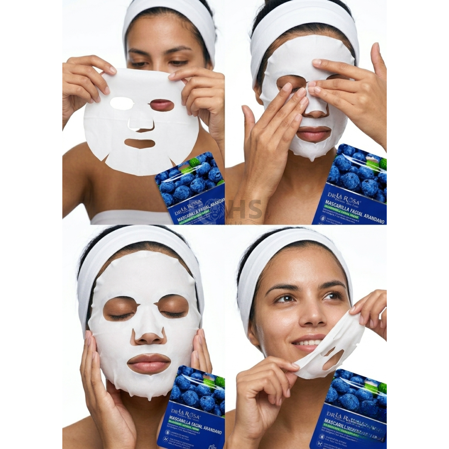 MASCARILLA FACIAL ARÁNDANO DR LA ROSA X10 CON ÁCIDO HIALURÓNICO - 4