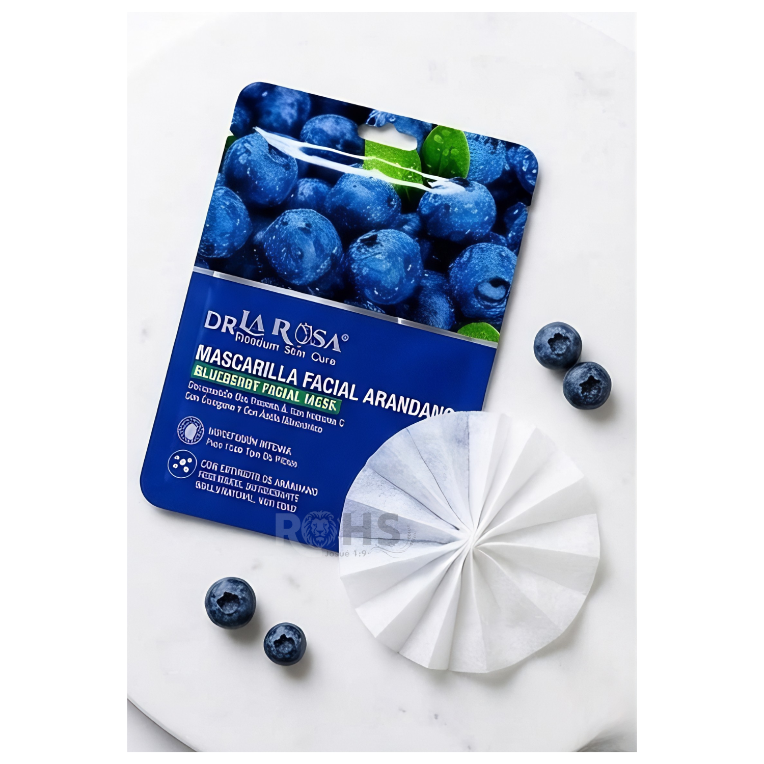 MASCARILLA FACIAL ARÁNDANO DR LA ROSA X10 CON ÁCIDO HIALURÓNICO - 5