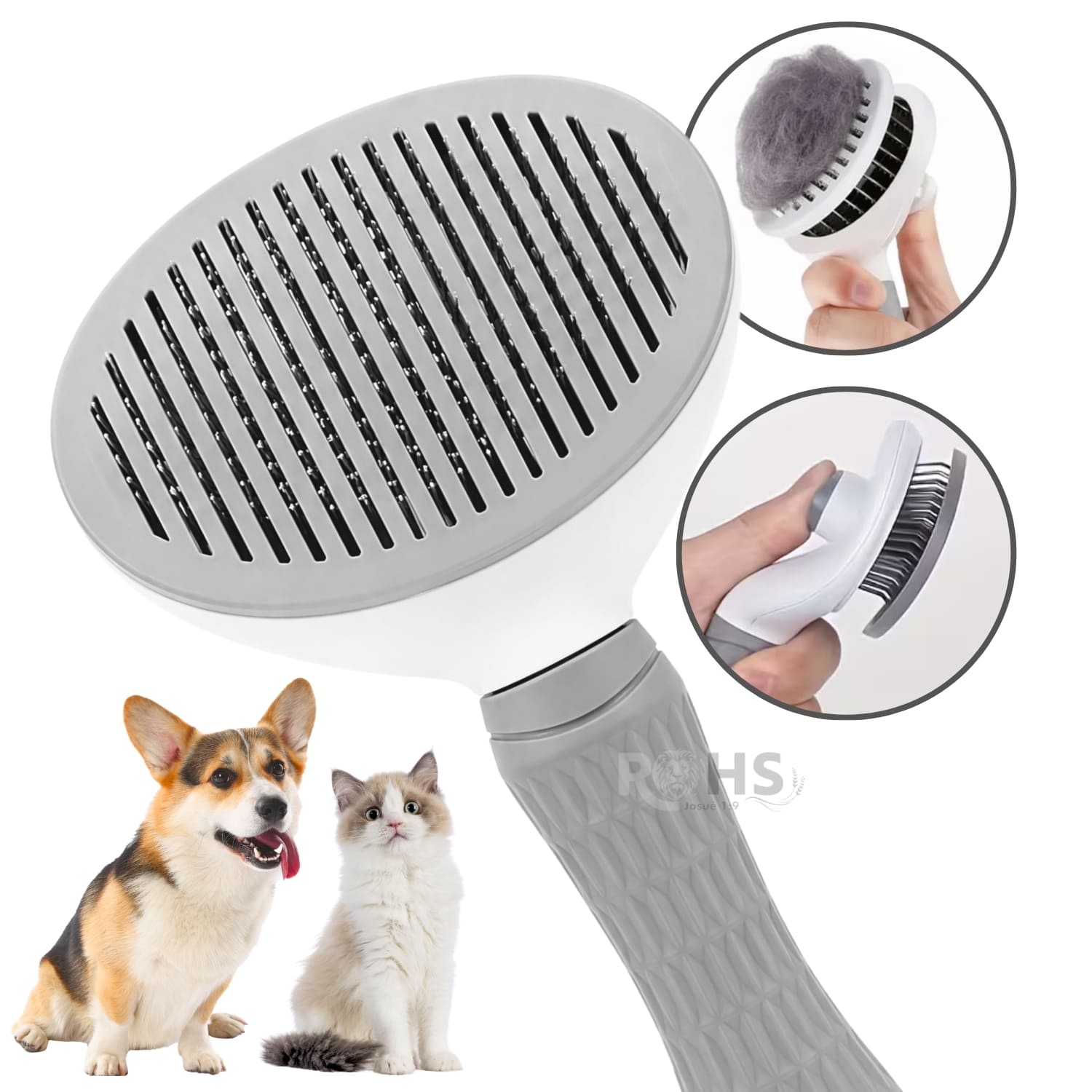 DÚO MASCOTA BAÑO ECOLÓGICO Y CEPILLO QUITA PELUSA GRIS PARA PERROS Y GATOS - 6