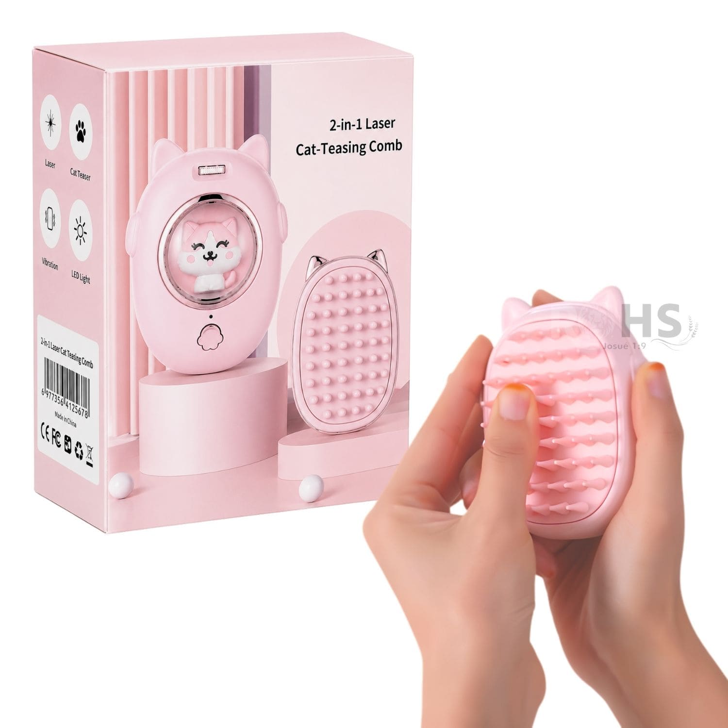 CEPILLO INTERACTIVO ROSADO PARA GATOS 2 EN 1 CON LÁSER DE JUEGO Y CEPILLADO - 4