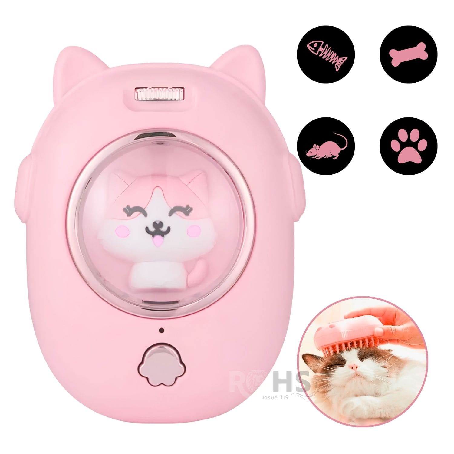 CEPILLO INTERACTIVO ROSADO PARA GATOS 2 EN 1 CON LÁSER DE JUEGO Y CEPILLADO - 5