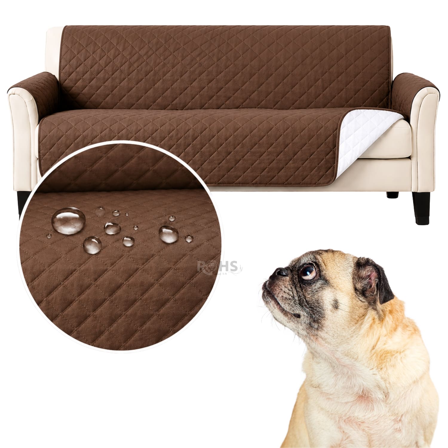 DÚO MASCOTA CON REMOVEDOR QUITA PELO REUTILIZABLE Y COBERTOR DE SOFÁ REVERSIBLE 256 X 156 CM - 3