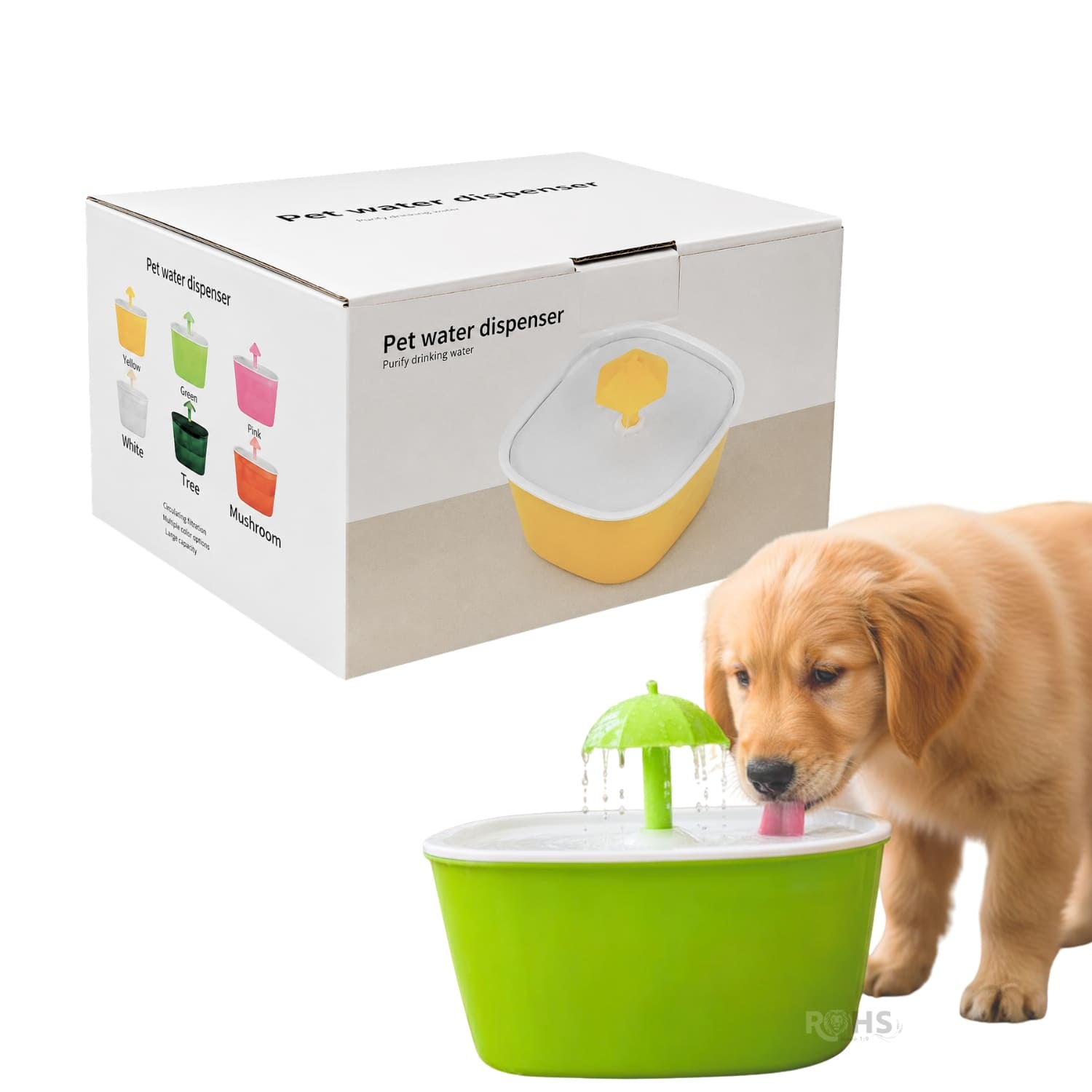 BEBEDERO DISPENSADOR DE AGUA PARA PERROS Y GATOS COLOR VERDE - 6