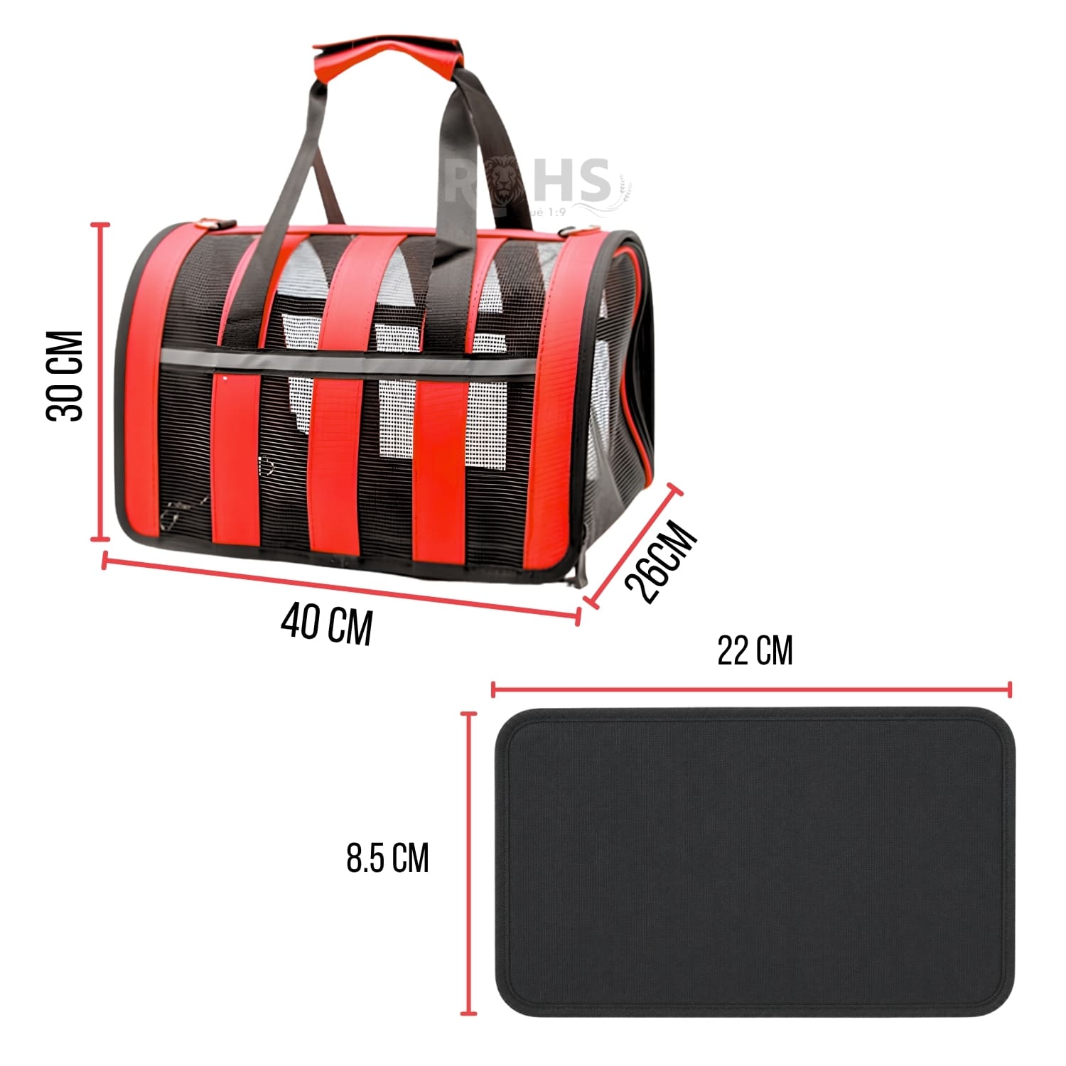 DÚO MASCOTA BOLSO PLEGABLE ROJO Y CEPILLO DOBLE PARA PERROS Y GATOS - 2