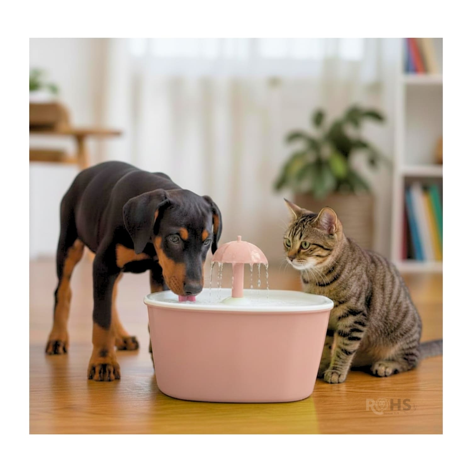 BEBEDERO DISPENSADOR DE AGUA PARA PERROS Y GATOS COLOR ROSA - 7