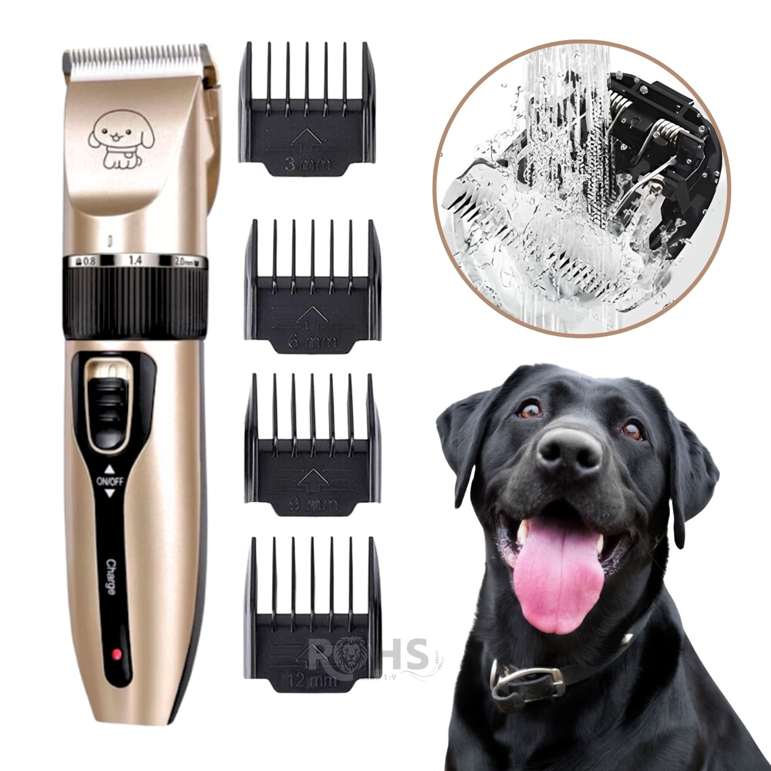 KIT DE PELUQUERÍA MÁQUINA CORTADORA DE PELO RECARGABLE PARA PERROS Y GATOS - 3
