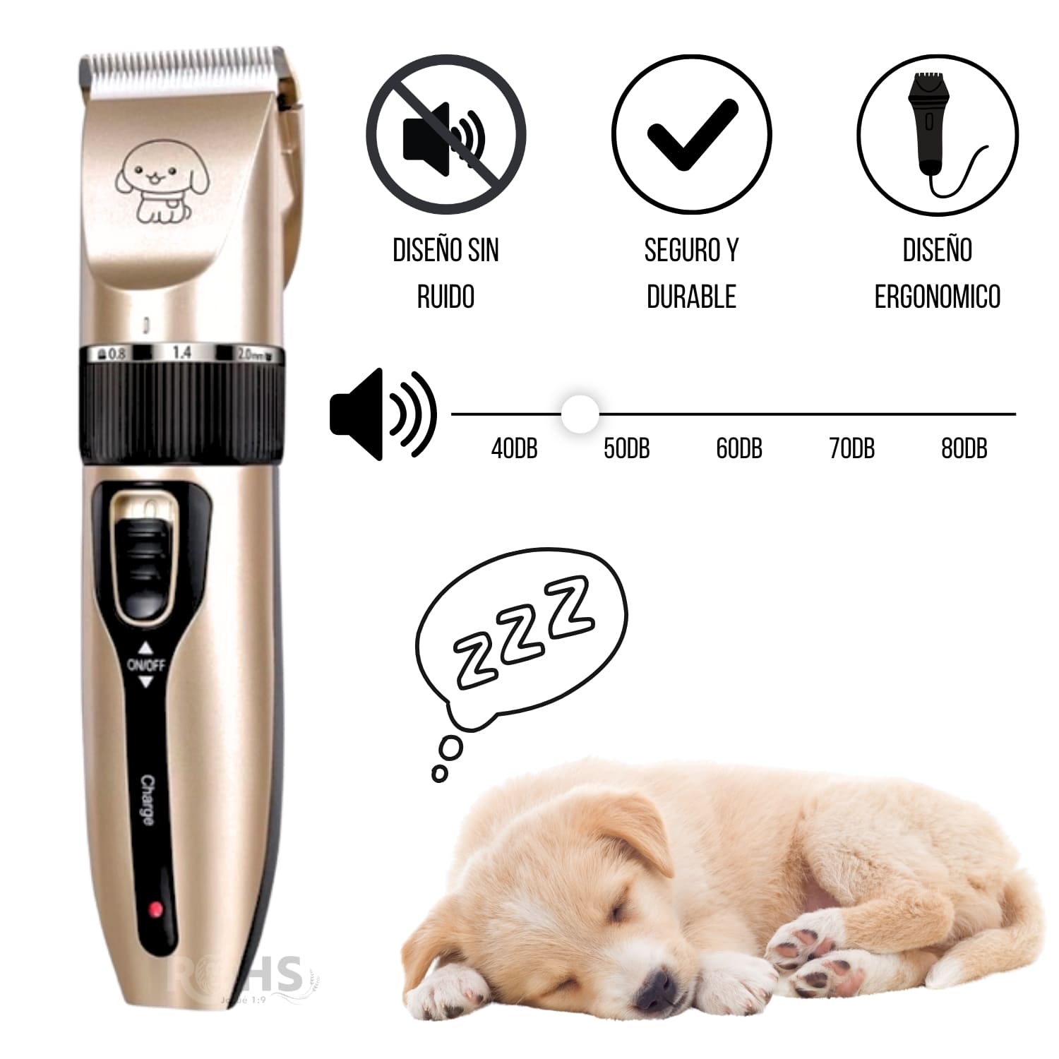 KIT DE PELUQUERÍA MÁQUINA CORTADORA DE PELO RECARGABLE PARA PERROS Y GATOS - 5