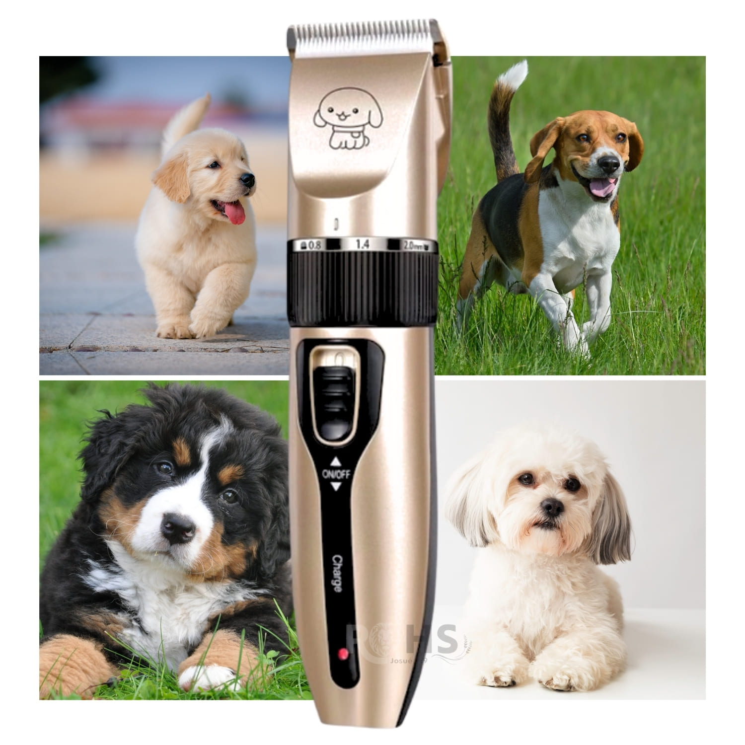 KIT DE PELUQUERÍA MÁQUINA CORTADORA DE PELO RECARGABLE PARA PERROS Y GATOS - 6