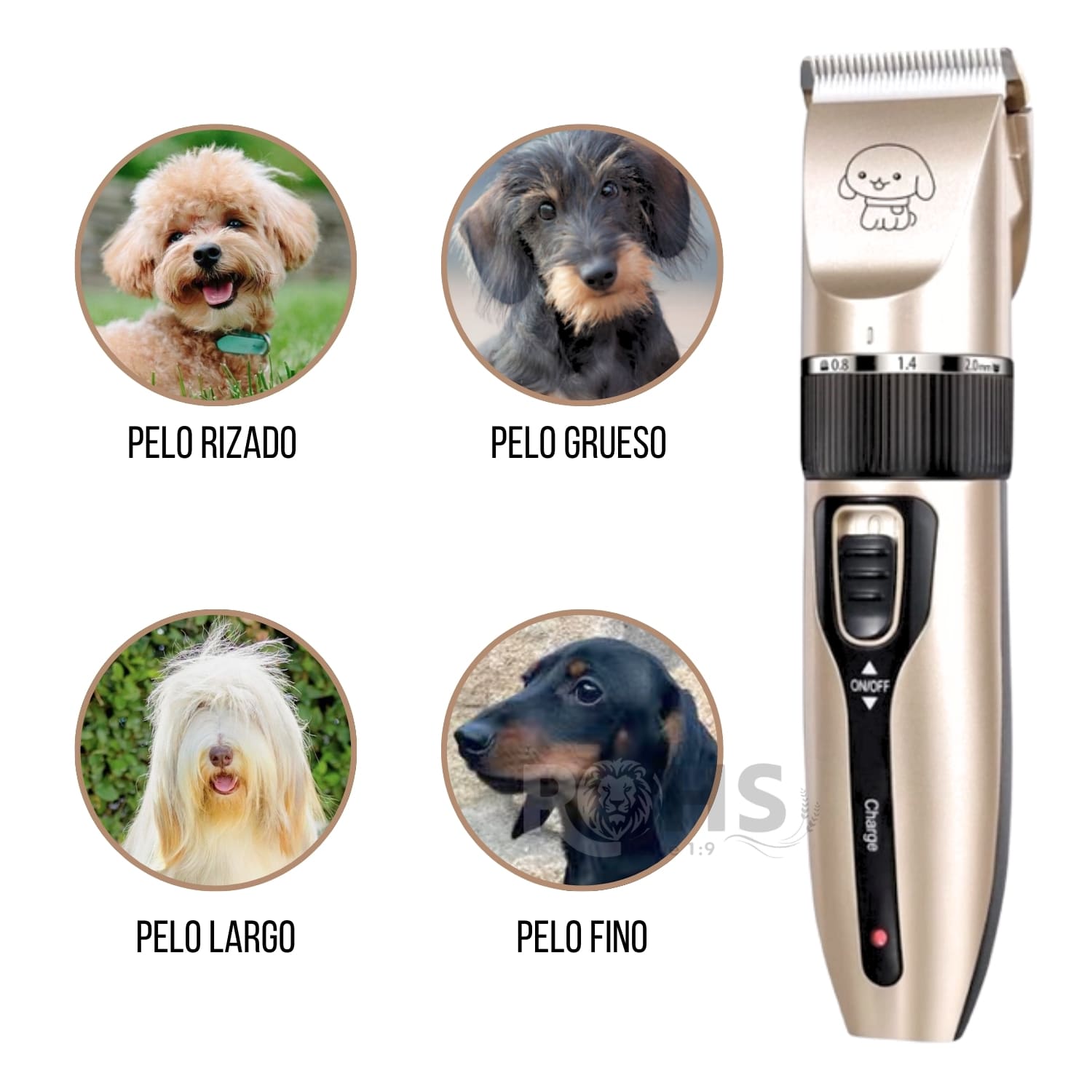 KIT DE PELUQUERÍA MÁQUINA CORTADORA DE PELO RECARGABLE PARA PERROS Y GATOS - 7