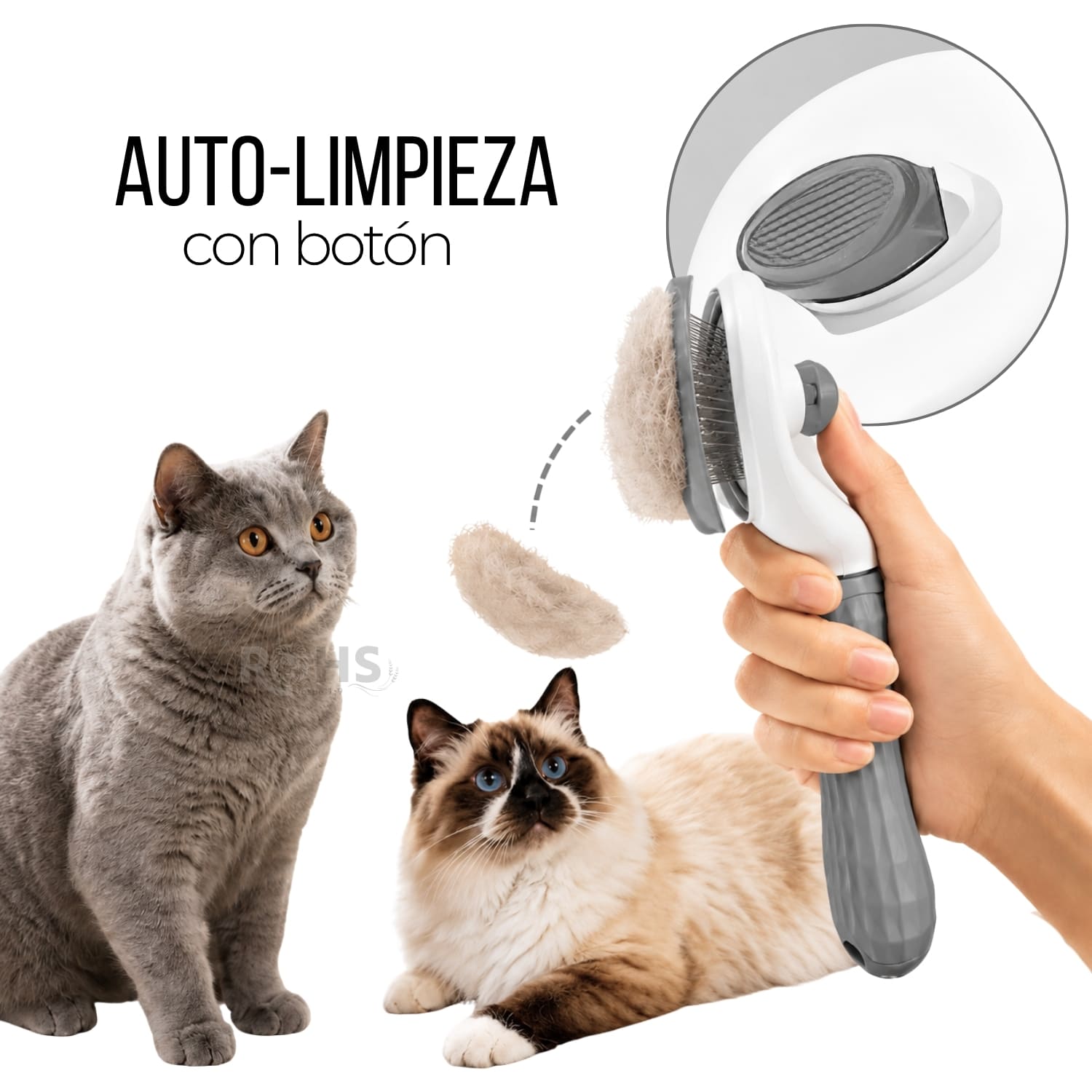 DÚO MASCOTA DISPENSADOR DE AGUA VERDE Y CEPILLO QUITA PELUSA PARA PERROS Y GATOS - 6