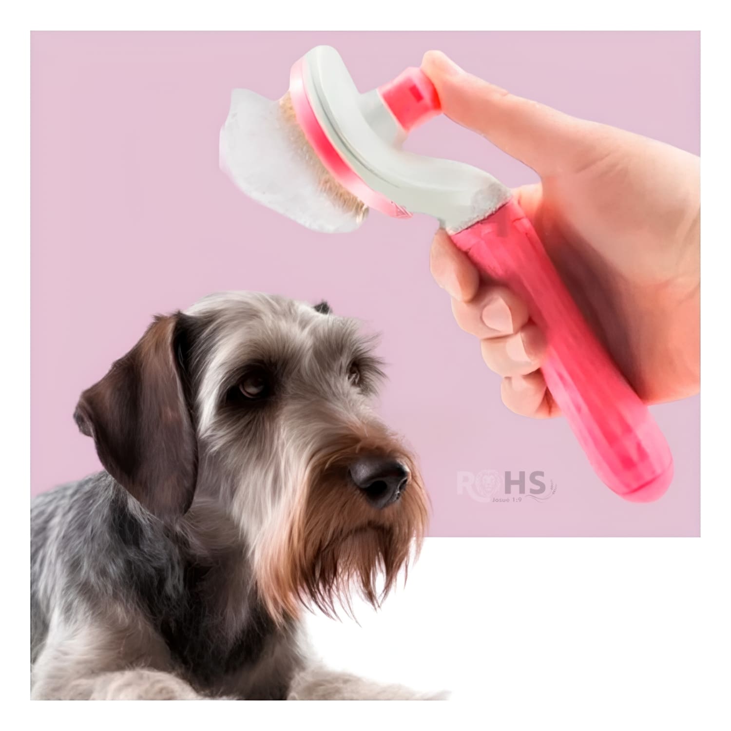 DÚO MASCOTA KIT DE ASEO KEMEI Y CEPILLO QUITA PELUSA ROSA - 3