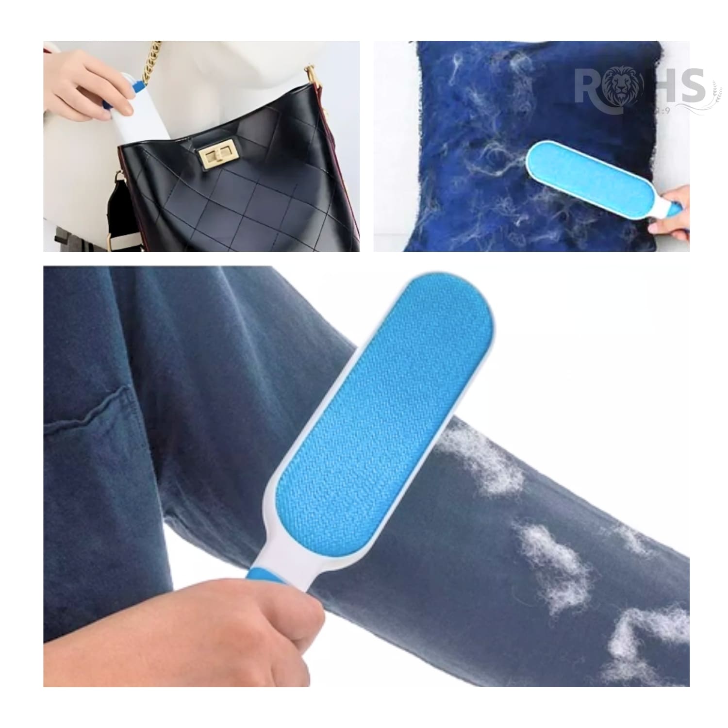 PEINE QUITA PELUSA AZUL REMOVEDOR DE PELOS PARA MASCOTAS Y MUEBLES 2 EN 1 REUTILIZABLE - 2