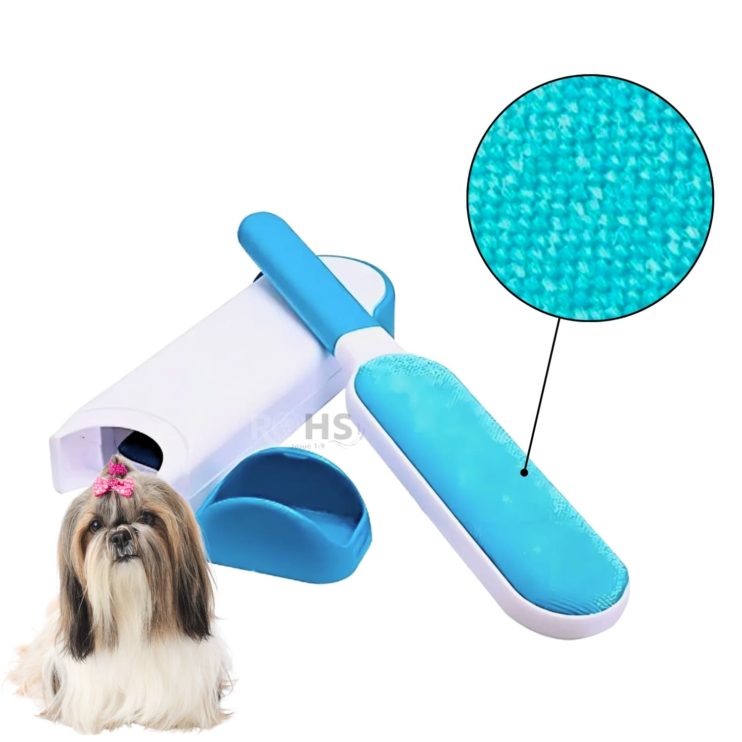 PEINE QUITA PELUSA AZUL REMOVEDOR DE PELOS PARA MASCOTAS Y MUEBLES 2 EN 1 REUTILIZABLE - 4