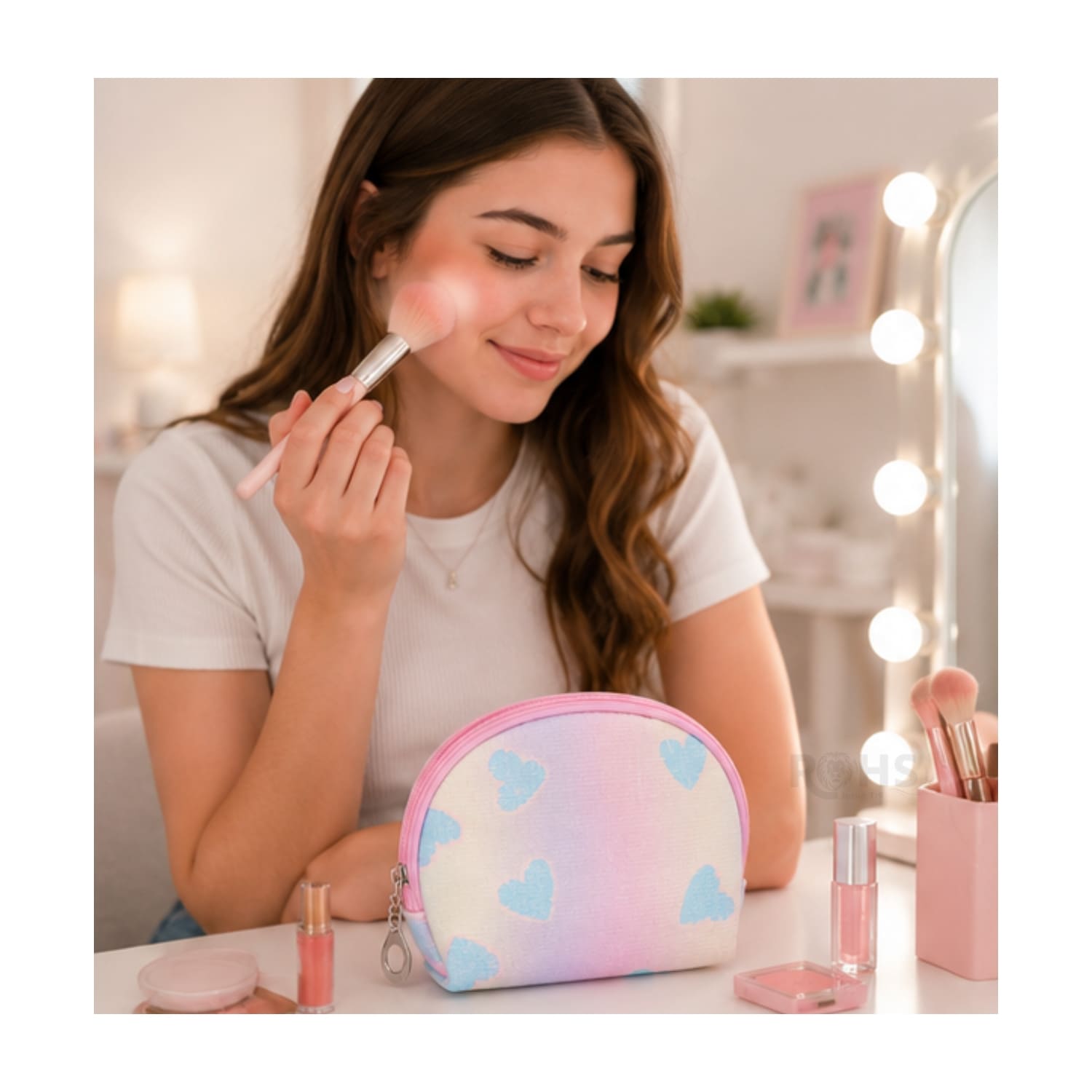 SET ORGANIZADOR 3 PCS ROSADO HOLOGRÁFICO Y TRANSPARENTE - 6