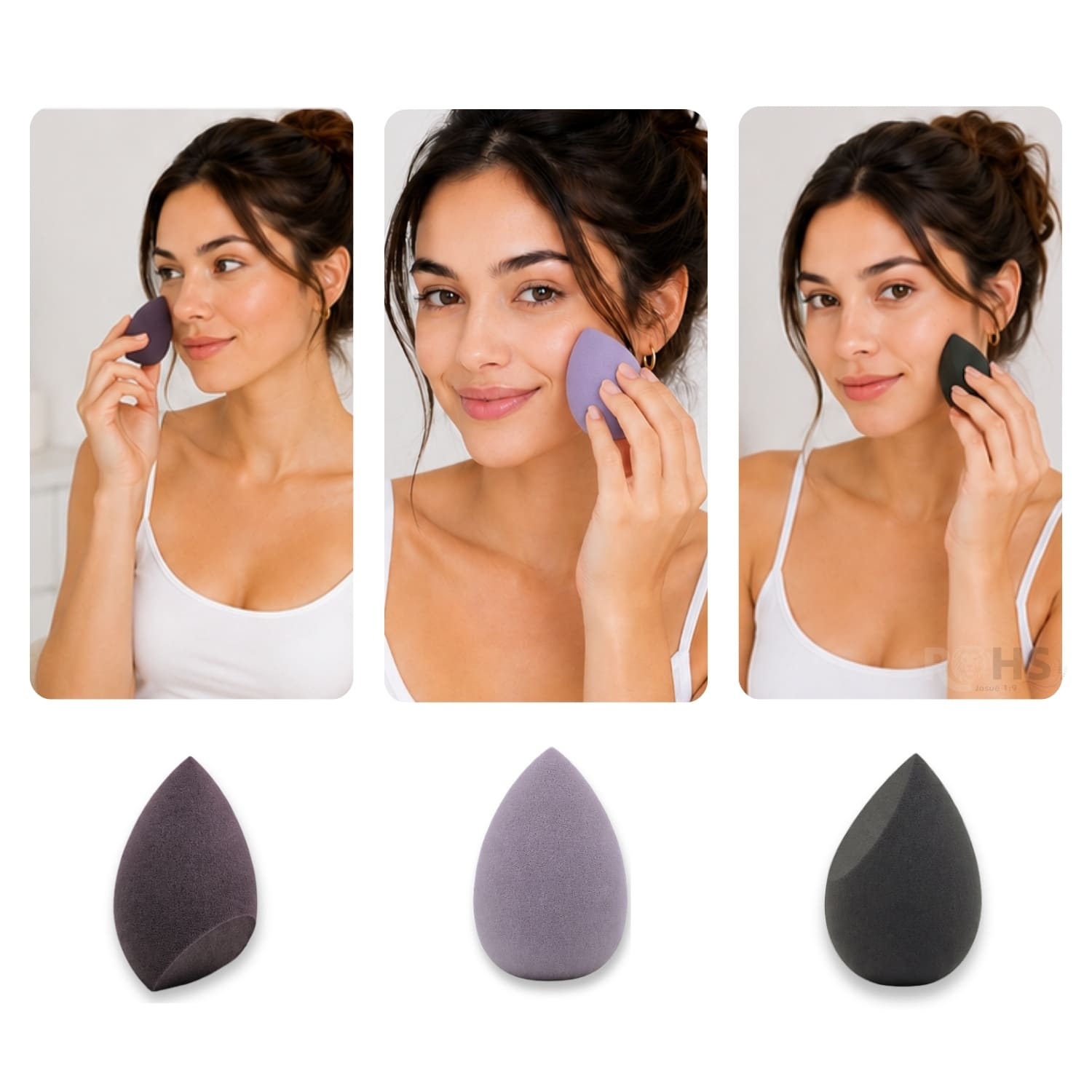 SET DE MAQUILLAJE Y SKINCARE MORADO CON MUÑEQUERAS FLUFFY Y ESPONJAS BEAUTY BLENDER - 4