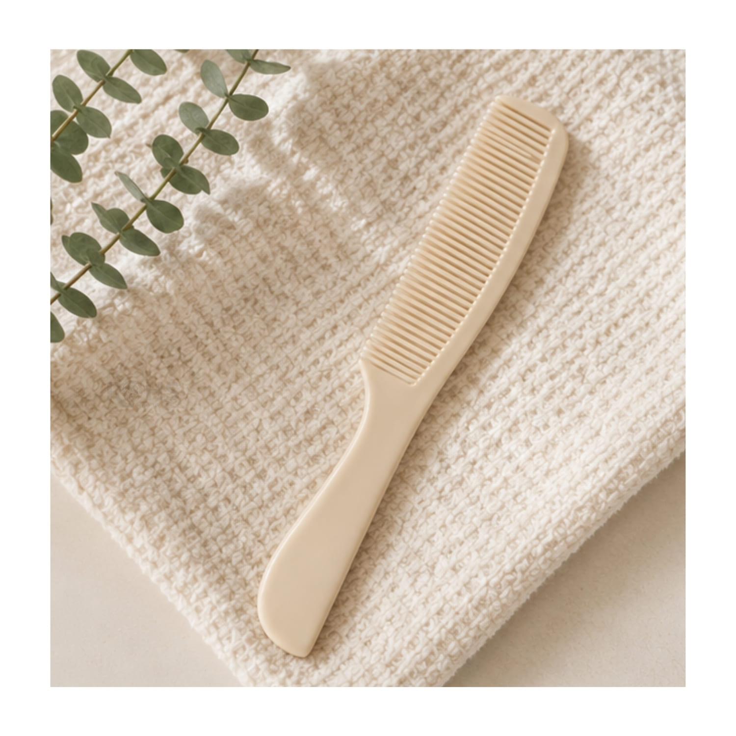 NECESER DE BAÑO BEIGE TRANSPARENTE CON RECIPIENTE PEINE ESPONJA Y JABONERA - 5