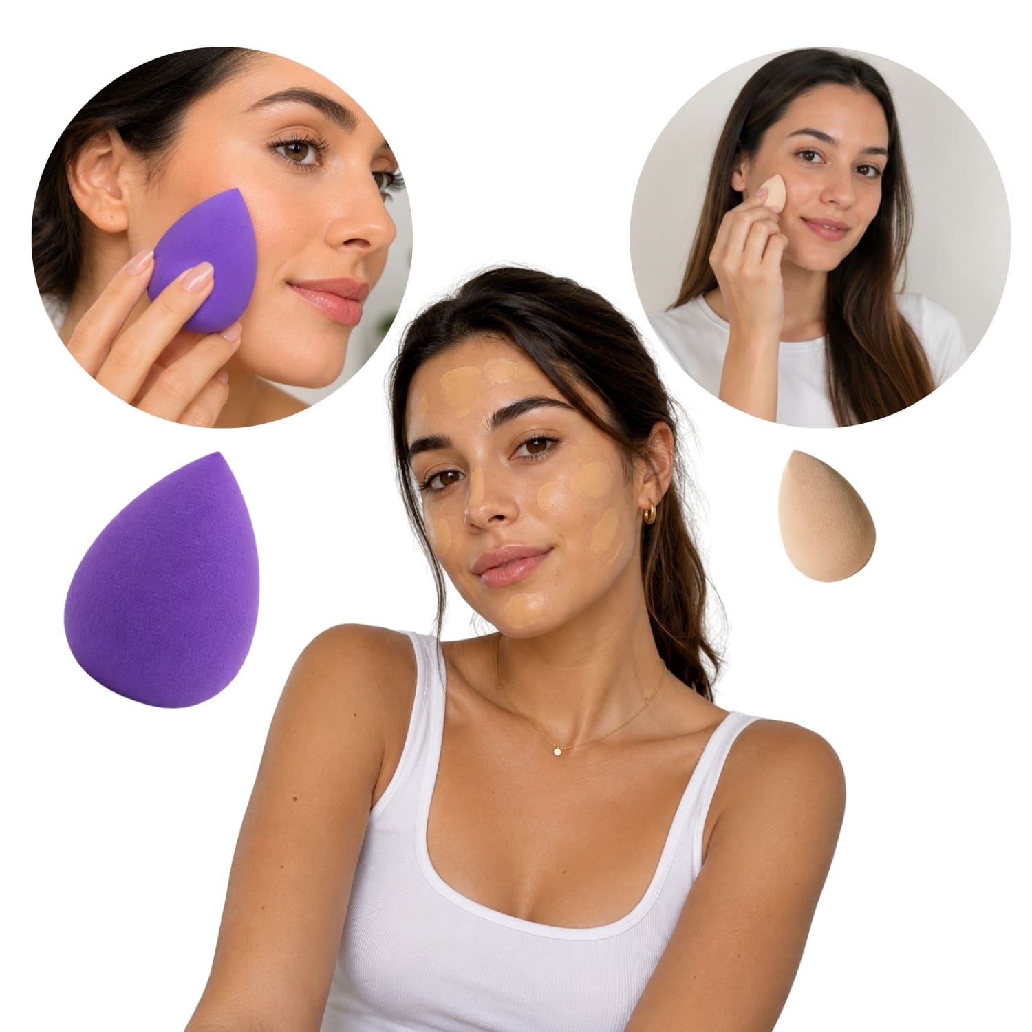 SET DE ESPONJAS DE MAQUILLAJE CON FRASCO ESTRELLA Y MUÑEQUERAS FLUFFY - 3