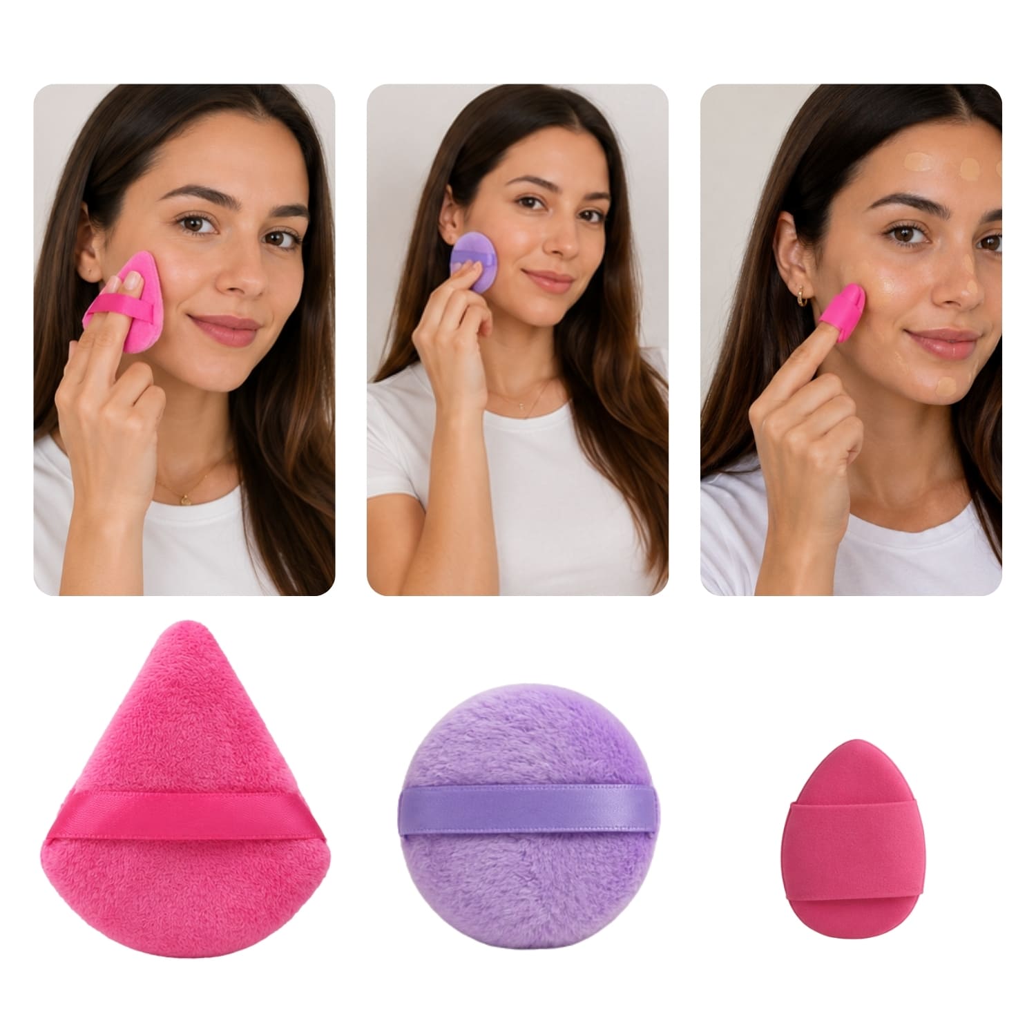 SET DE ESPONJAS DE MAQUILLAJE CON FRASCO ESTRELLA Y MUÑEQUERAS FLUFFY - 4