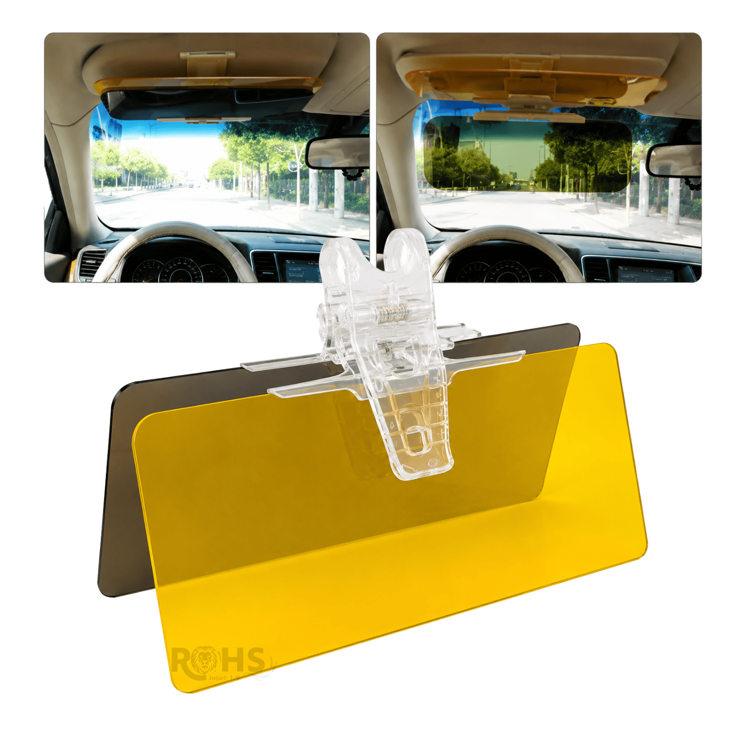 VISOR ANTIRREFLEJO HD PARA AUTO DÍA Y NOCHE CON CLIP AJUSTABLE - 6