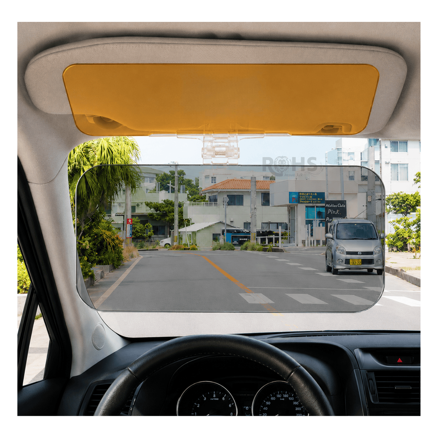 VISOR ANTIRREFLEJO HD PARA AUTO DÍA Y NOCHE CON CLIP AJUSTABLE - 7