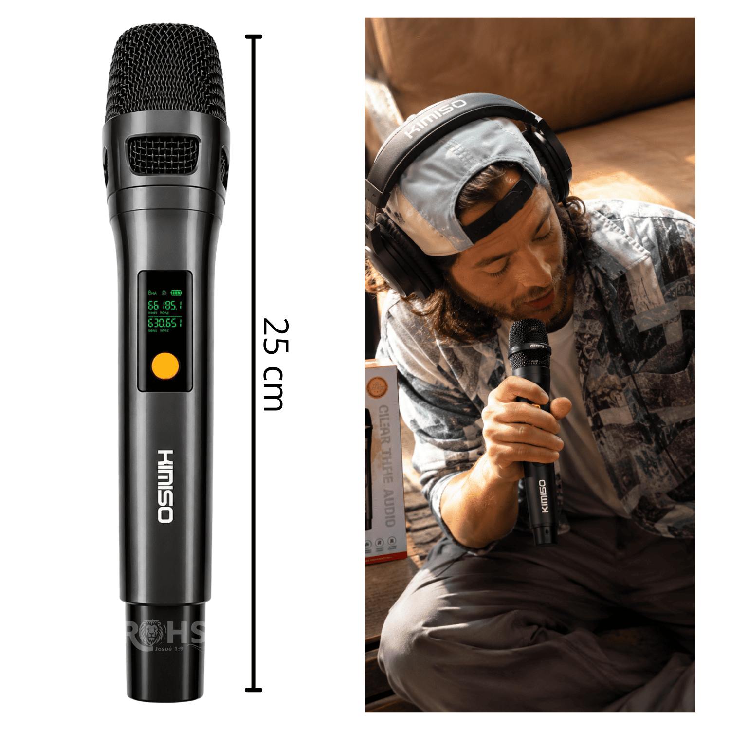 SET DE 2 MICRÓFONOS INALÁMBRICOS KIMISO KMS-904MC CON RECEPTOR - 7