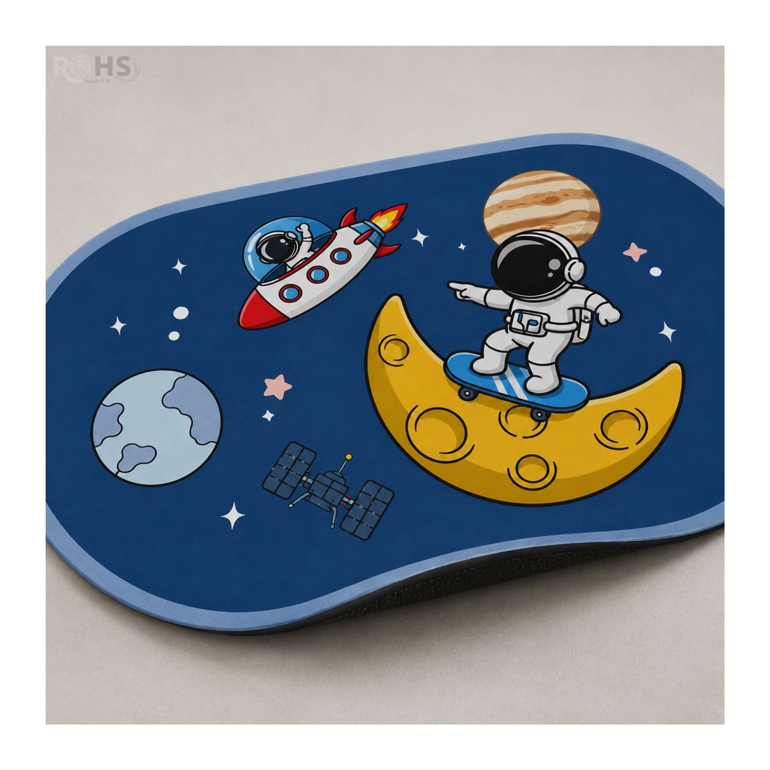 TAPETE DE BAÑO ANTIDESLIZANTE ASTRONAUTA AZUL 77 X 47.5 CM - 7