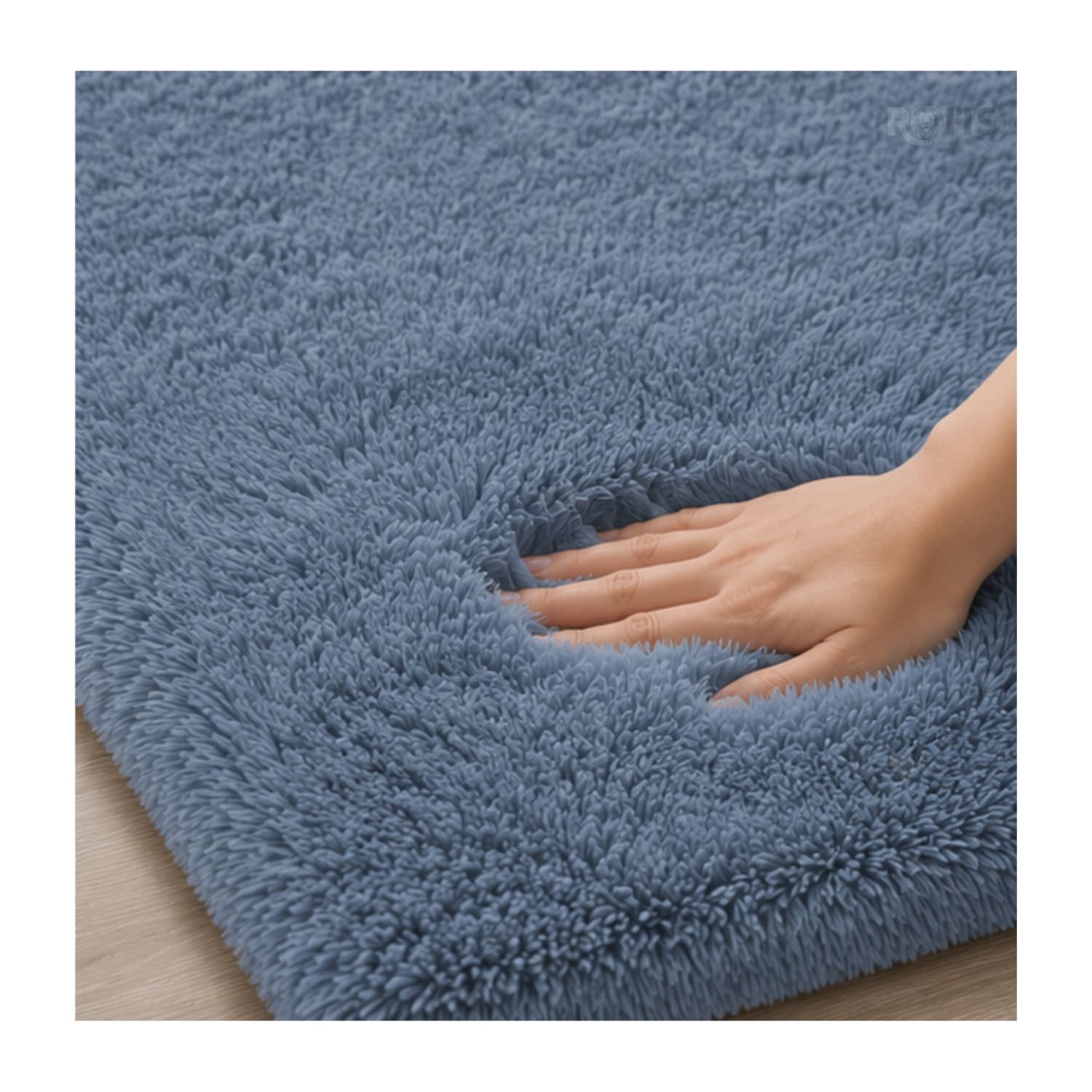 ALFOMBRA AFELPADA PEQUEÑA RECTANGULAR AZUL SUAVE 60 X 38.5 CM - 4