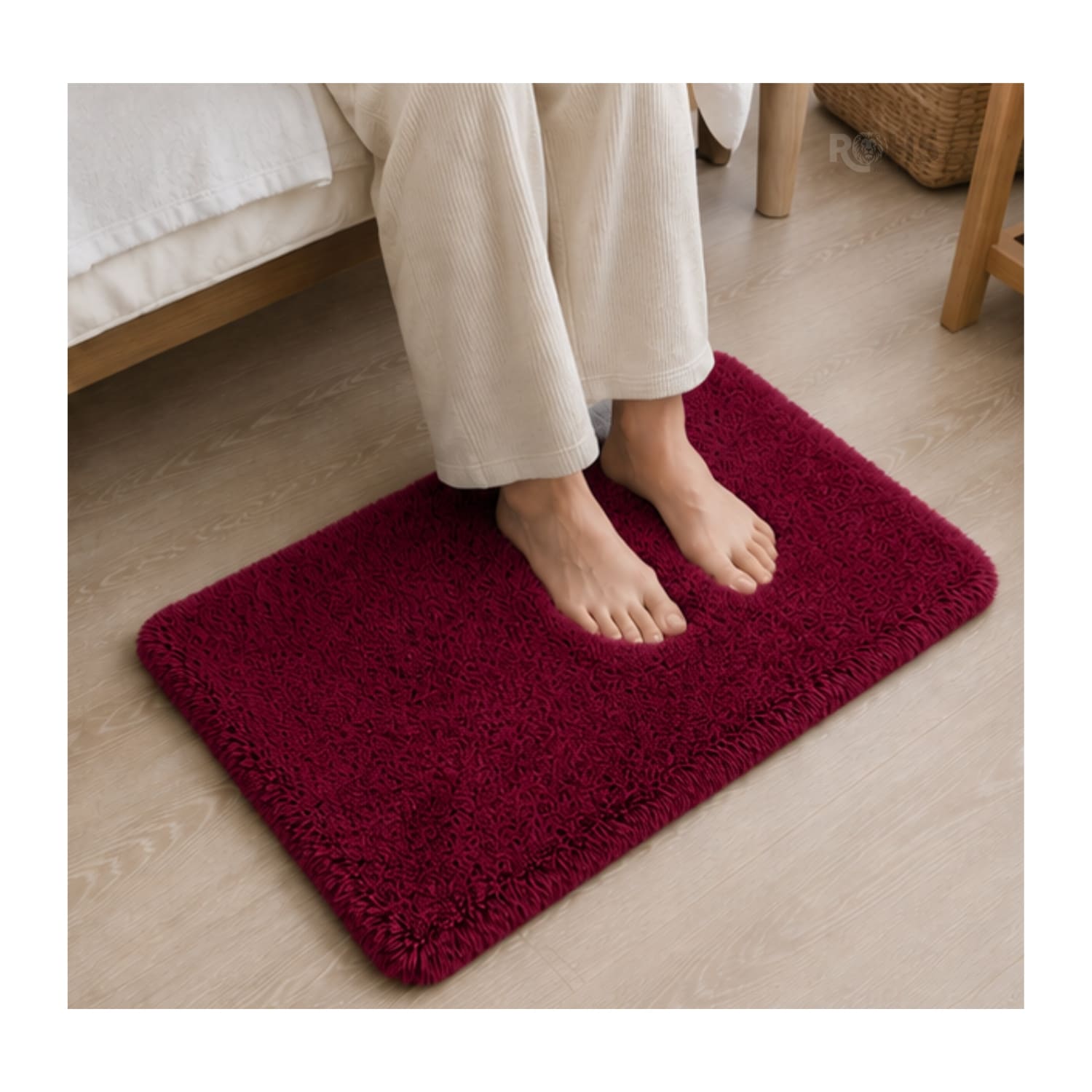 ALFOMBRA AFELPADA PEQUEÑA RECTANGULAR ROJO 60 X 38.5 CM - 5