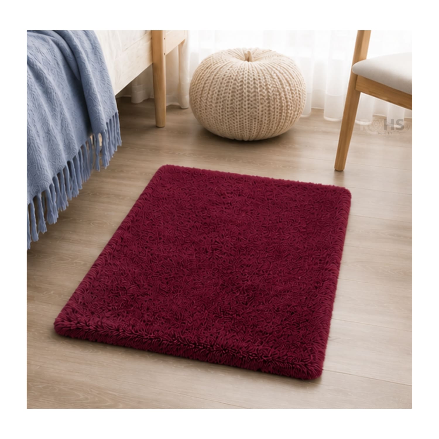 ALFOMBRA AFELPADA PEQUEÑA RECTANGULAR ROJO 60 X 38.5 CM - 6