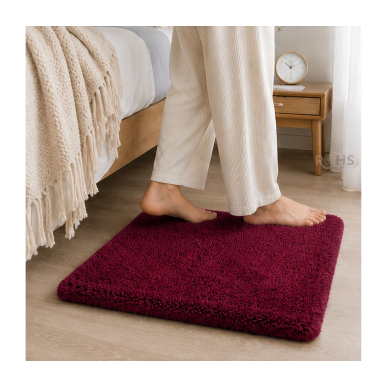 ALFOMBRA AFELPADA PEQUEÑA RECTANGULAR ROJO 60 X 38.5 CM - 7