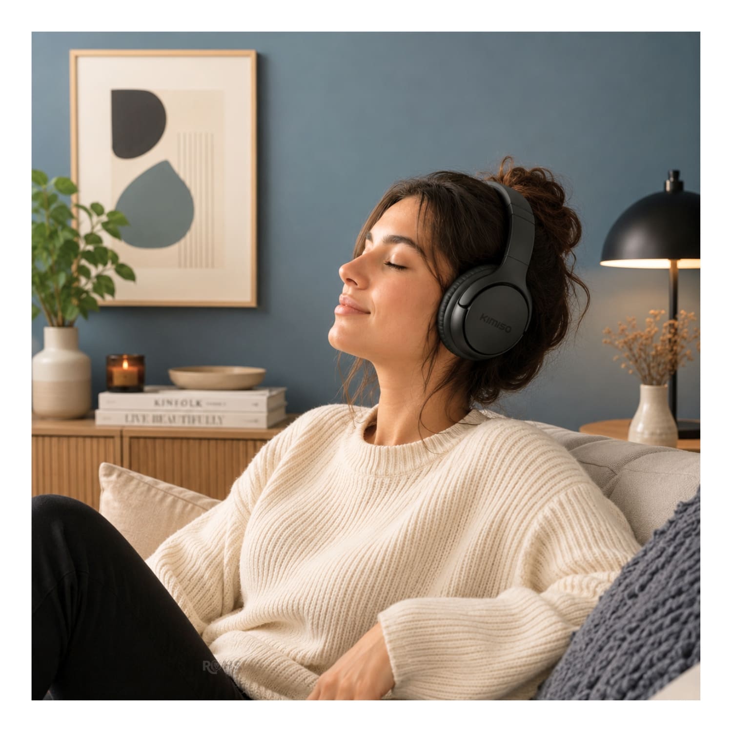 AUDÍFONOS BLUETOOTH KIMISO NEGRO PLEGABLES RECARGABLES CON BLUETOOTH Y DISEÑO ERGONÓMICO - 5