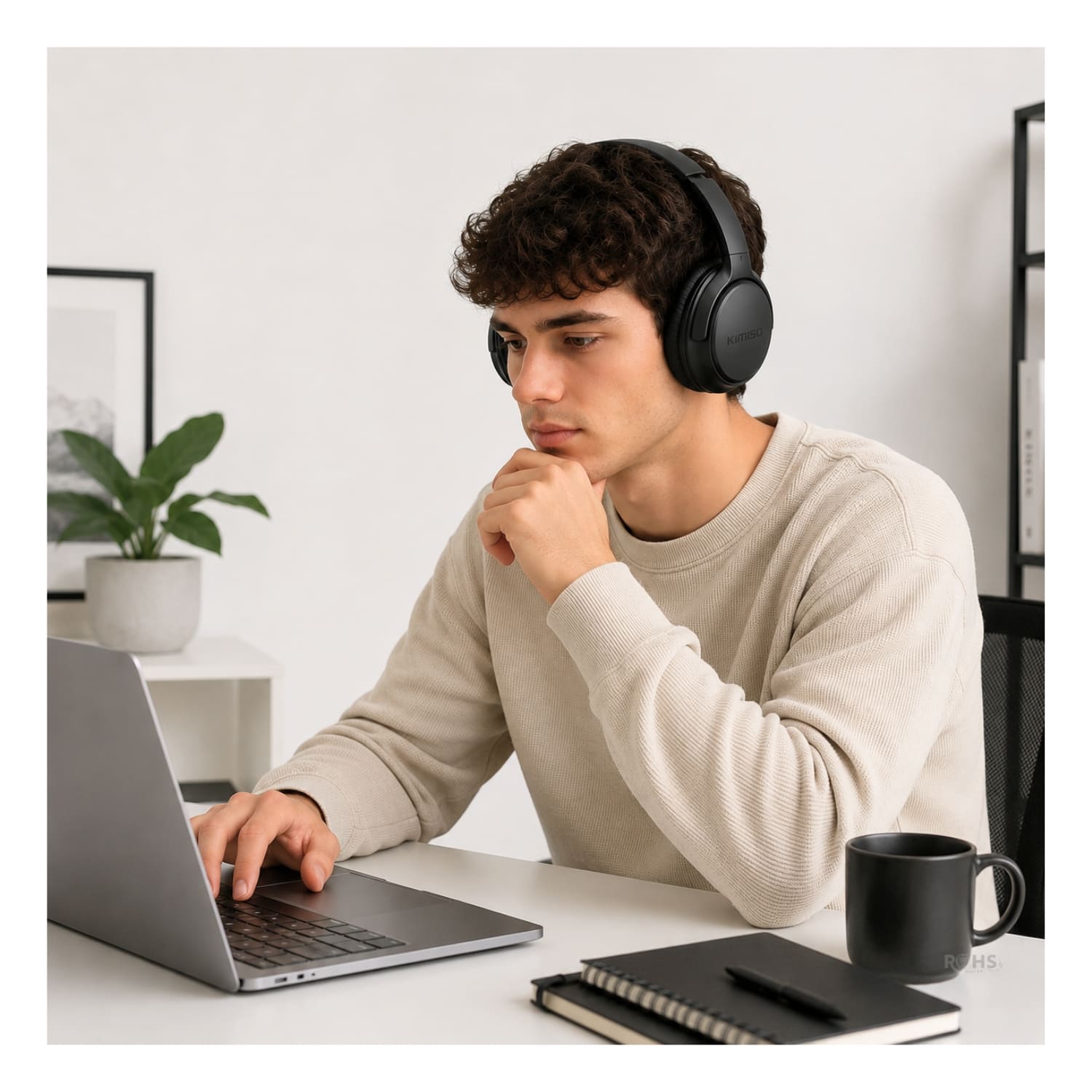 AUDÍFONOS BLUETOOTH KIMISO NEGRO PLEGABLES RECARGABLES CON BLUETOOTH Y DISEÑO ERGONÓMICO - 6