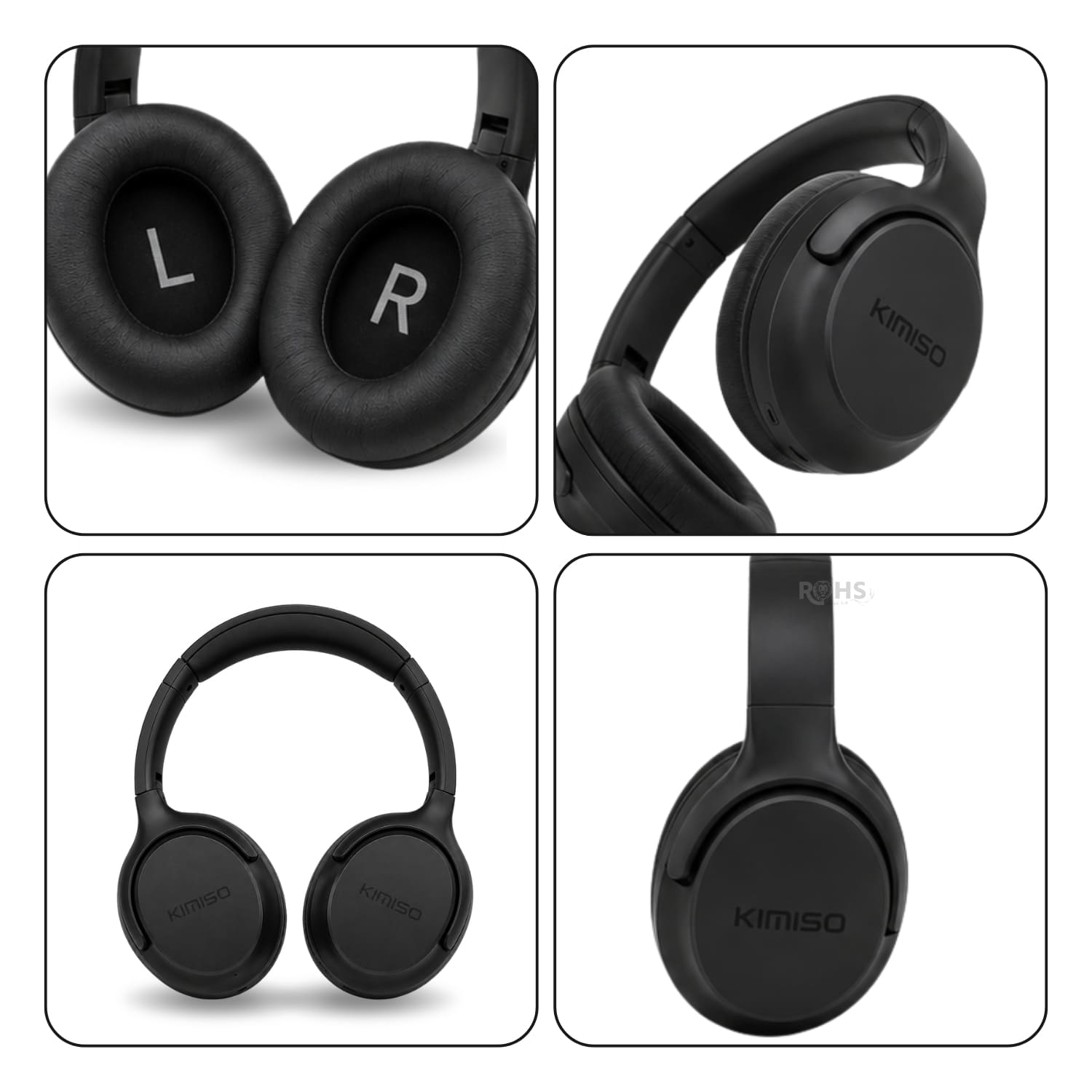 AUDÍFONOS BLUETOOTH KIMISO NEGRO PLEGABLES RECARGABLES CON BLUETOOTH Y DISEÑO ERGONÓMICO - 7