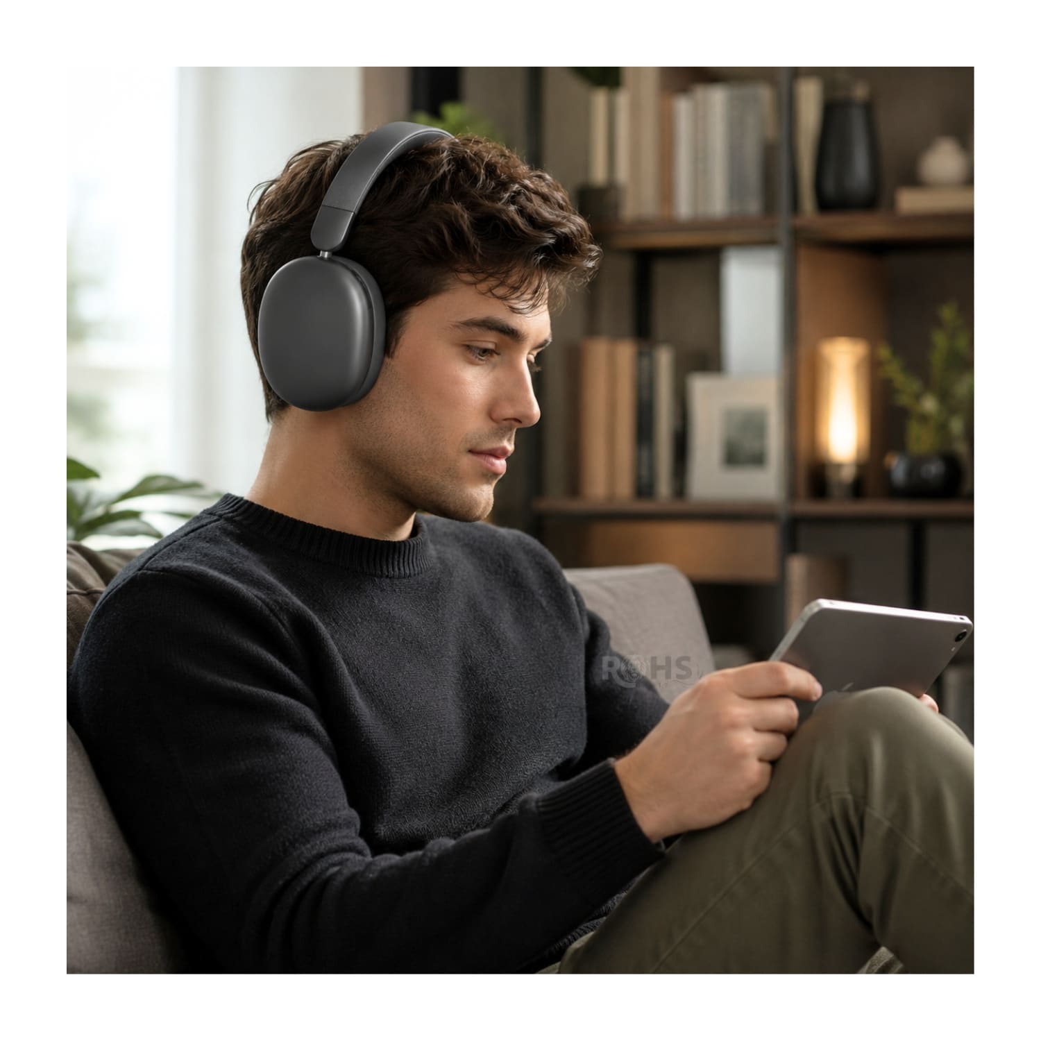 AUDÍFONOS BLUETOOTH KIMISO K601 COLOR NEGRO CON REDUCCIÓN DE RUIDO Y BLUETOOTH 5.4 - 6