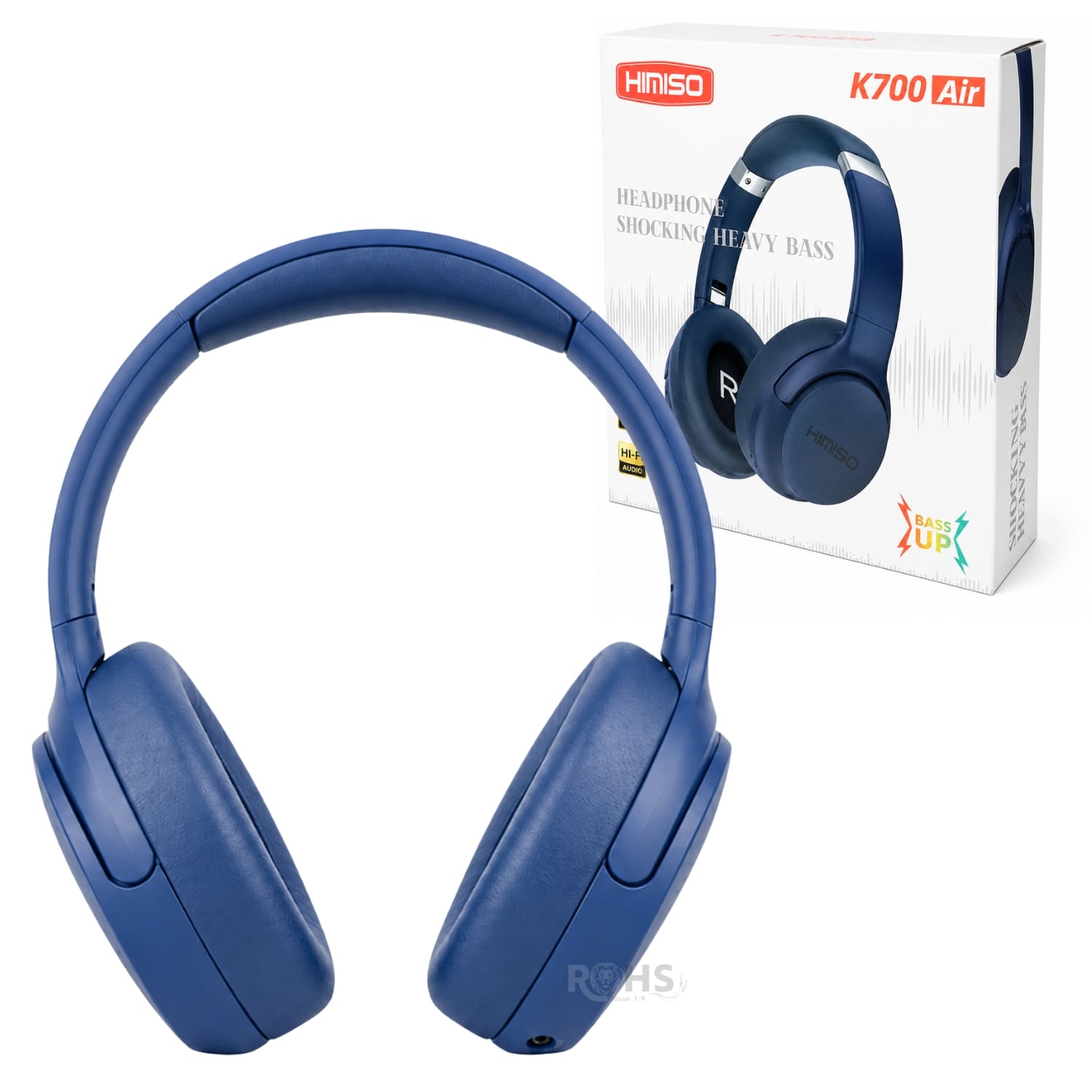 AUDÍFONOS BLUETOOTH KIMISO AZUL PLEGABLES RECARGABLES CON BLUETOOTH Y DISEÑO ERGONÓMICO - 1
