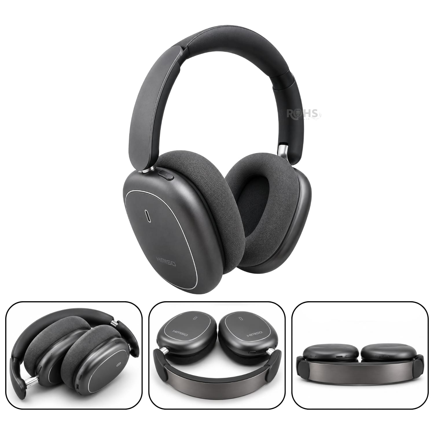 AUDÍFONOS BLUETOOTH KIMISO NEGRO CON CANCELACIÓN DE RUIDO Y DISEÑO PLEGABLE ACOLCHADO - 5