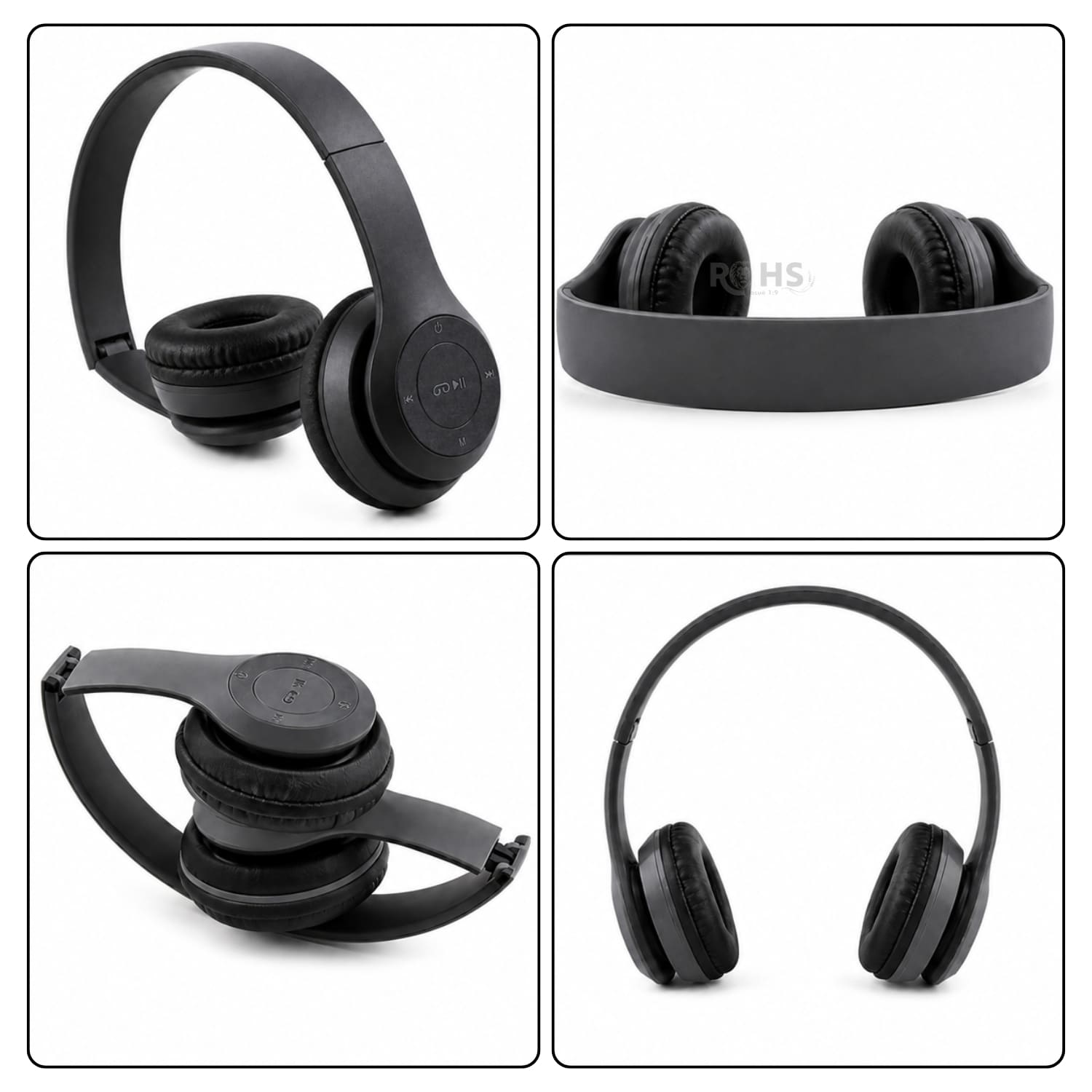 AUDÍFONOS BLUETOOTH P47 PLEGABLES RECARGABLES COLOR NEGRO CON MICRÓFONO INTEGRADO - 5
