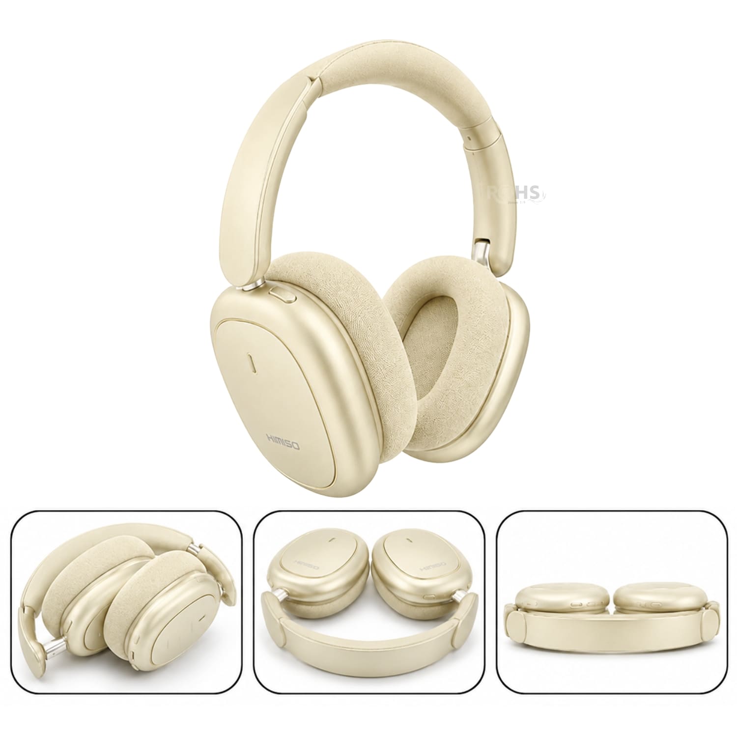 AUDÍFONOS BLUETOOTH KIMISO DORADO CON CANCELACIÓN DE RUIDO Y DISEÑO PLEGABLE ACOLCHADO - 5