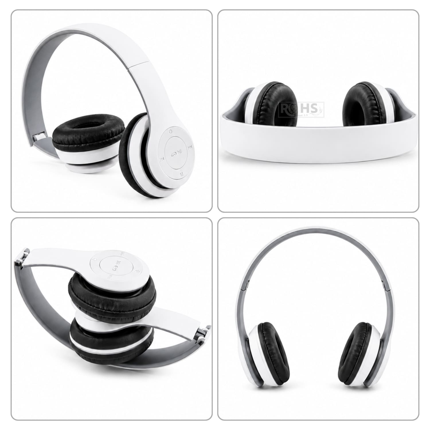 AUDÍFONOS BLUETOOTH P47 PLEGABLES RECARGABLES COLOR BLANCO CON MICRÓFONO INTEGRADO - 5