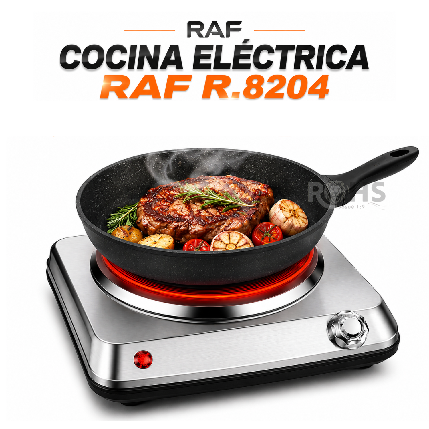 COCINA ELÉCTRICA 1000W RAF R.8204- HORNILLA POTENTE Y COMPACTA - 1